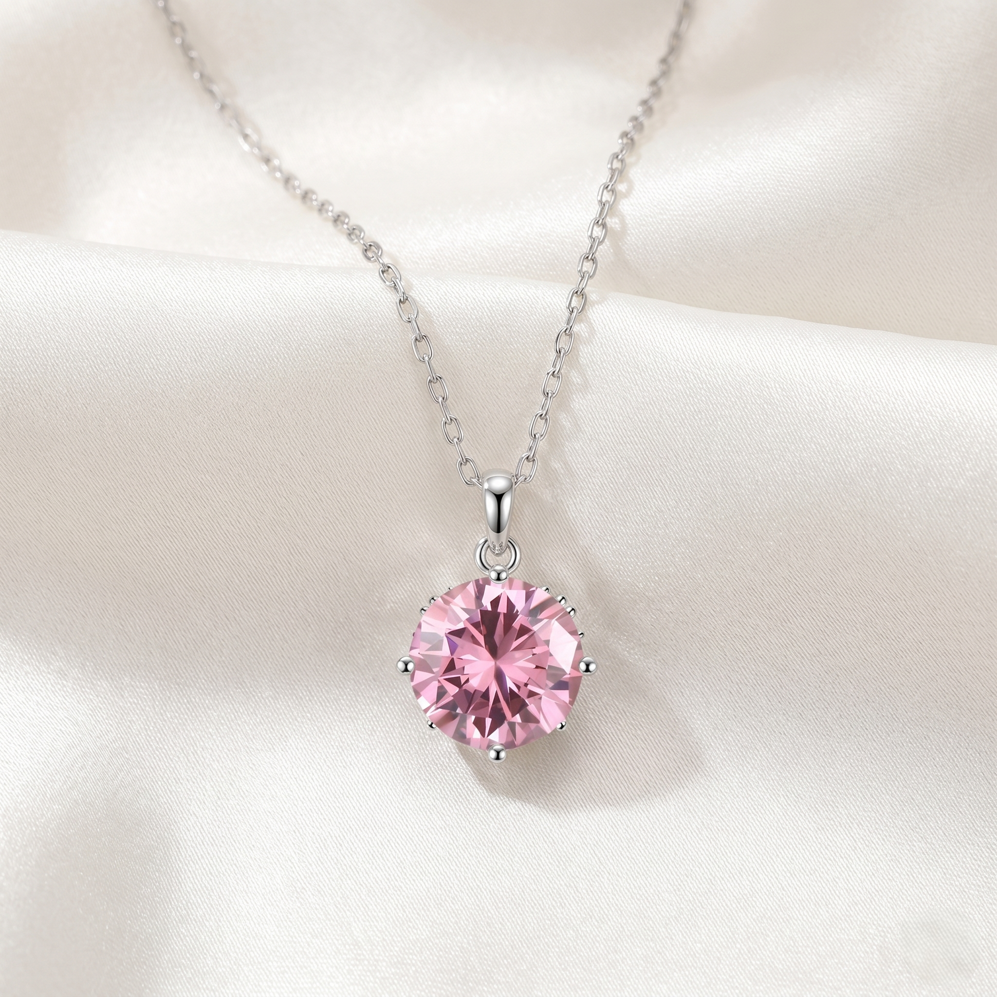 3ct Pink Moissanite Pendant Necklace | Sakura Bloom | TARA AYARH