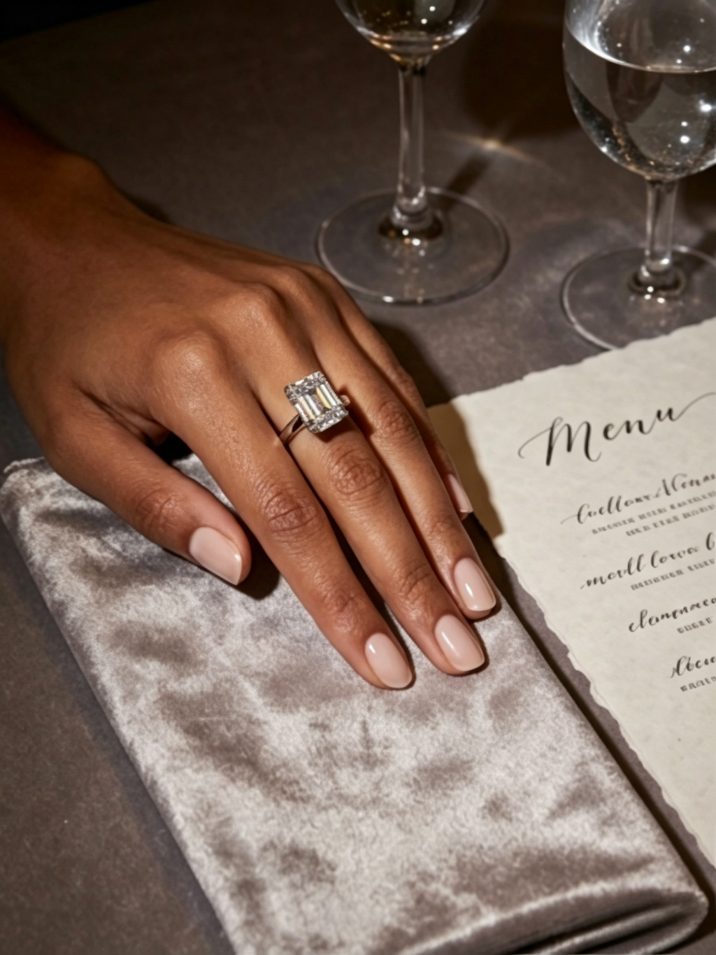 MSR.370 Modern Heritage | 7x9mm Emerald-Cut Moissanite Ring | TARA AYARH LUNE