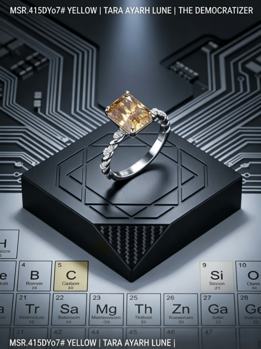 MSR.415 The Radiant Helix Series | 2.5ct Tech-Grown Moissanite Ring - Scientific Color Spectrum
