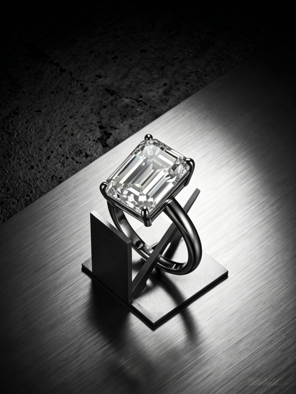 MSR.370 Modern Heritage | 7x9mm Emerald-Cut Moissanite Ring | TARA AYARH LUNE