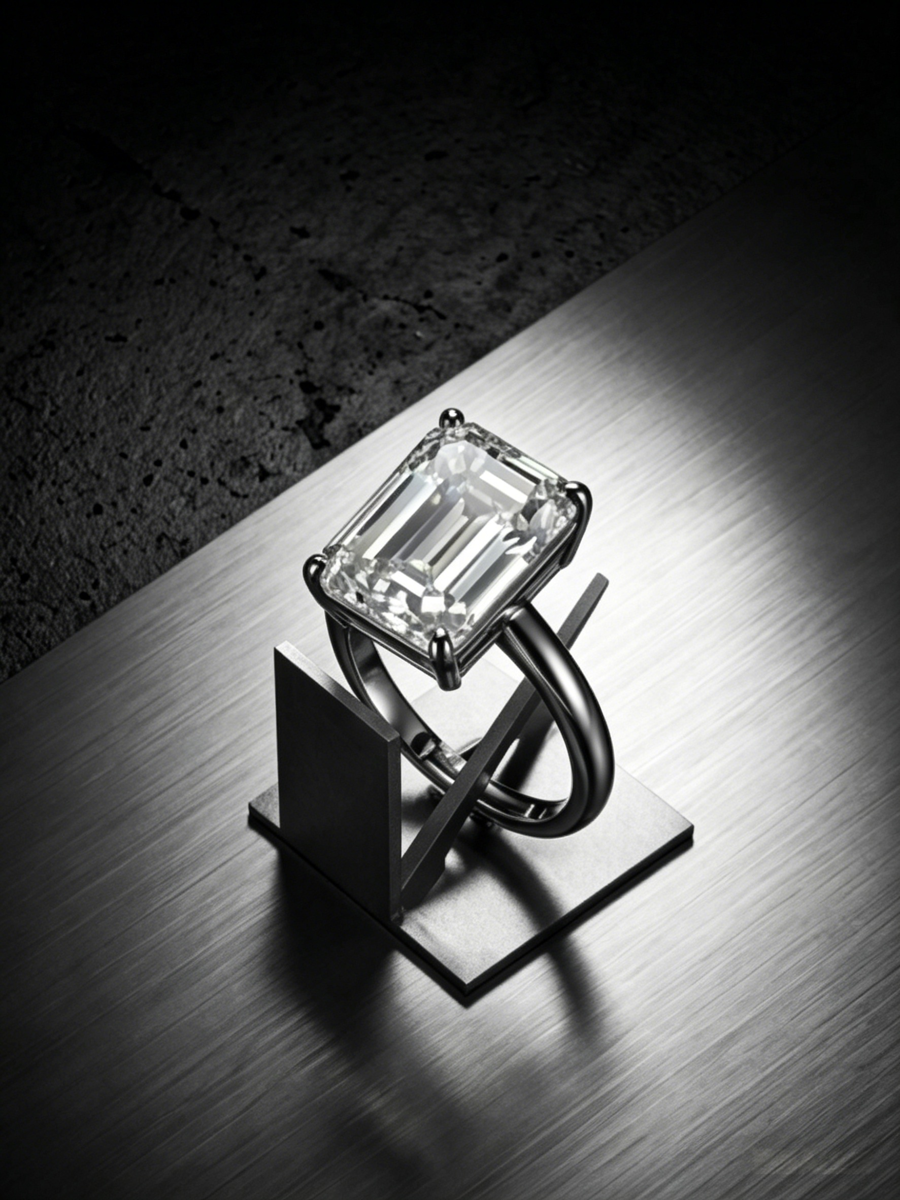 MSR.370 Modern Heritage | 7x9mm Emerald-Cut Moissanite Ring | TARA AYARH LUNE
