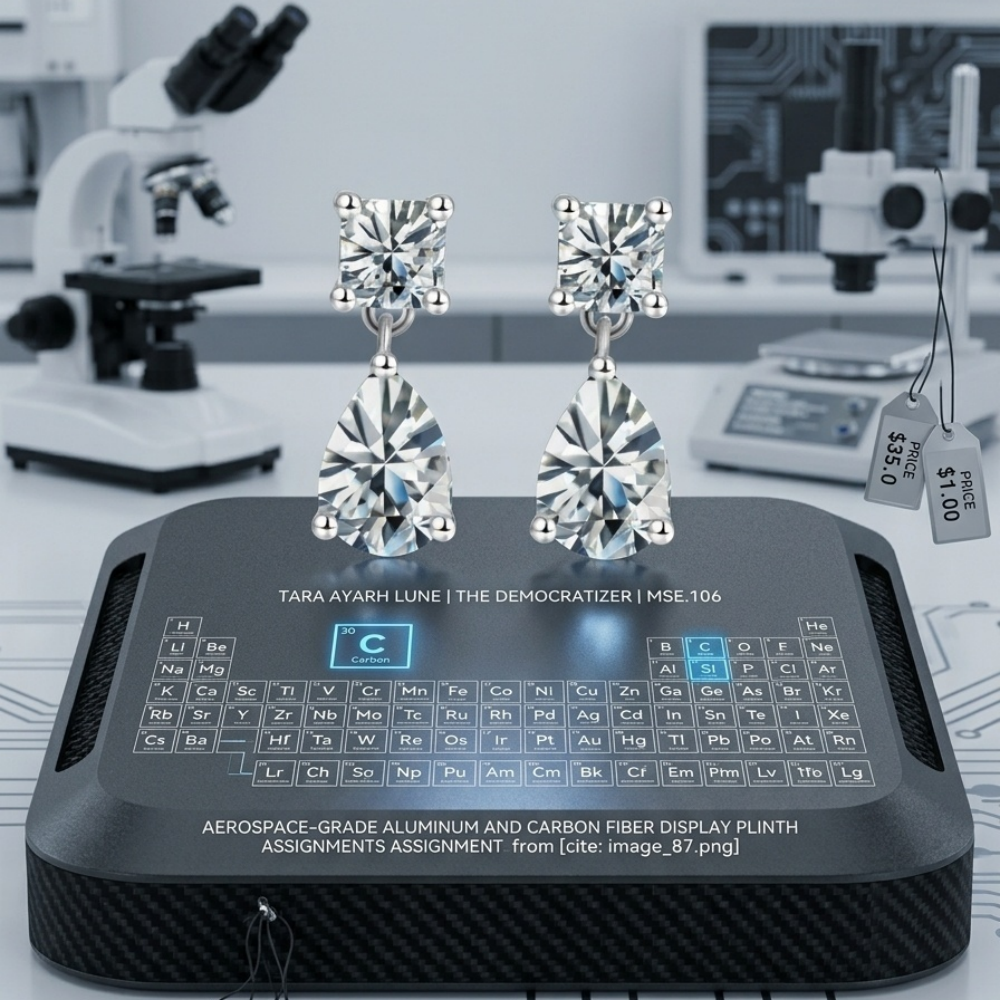 Asscher Pear Cut Moissanite Dual-Facet Drop Earrings | Ethereal Design | TARA AYARH LUNE