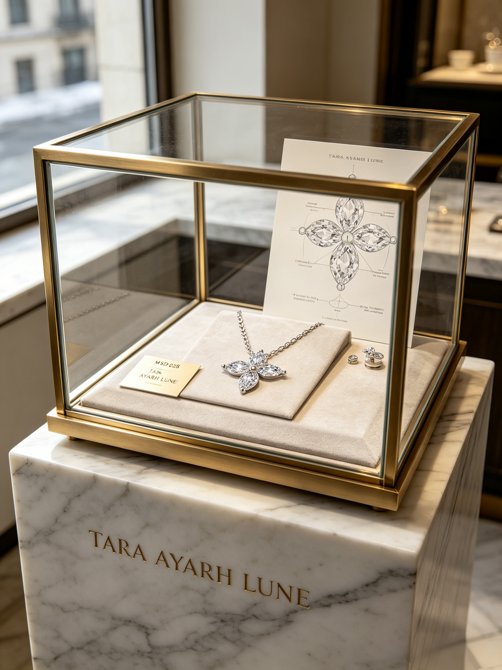 MSD.028|The "Botanical Aura" Pendant | Quad-Marquise Lab-Grown Moissanite in Sterling Silver