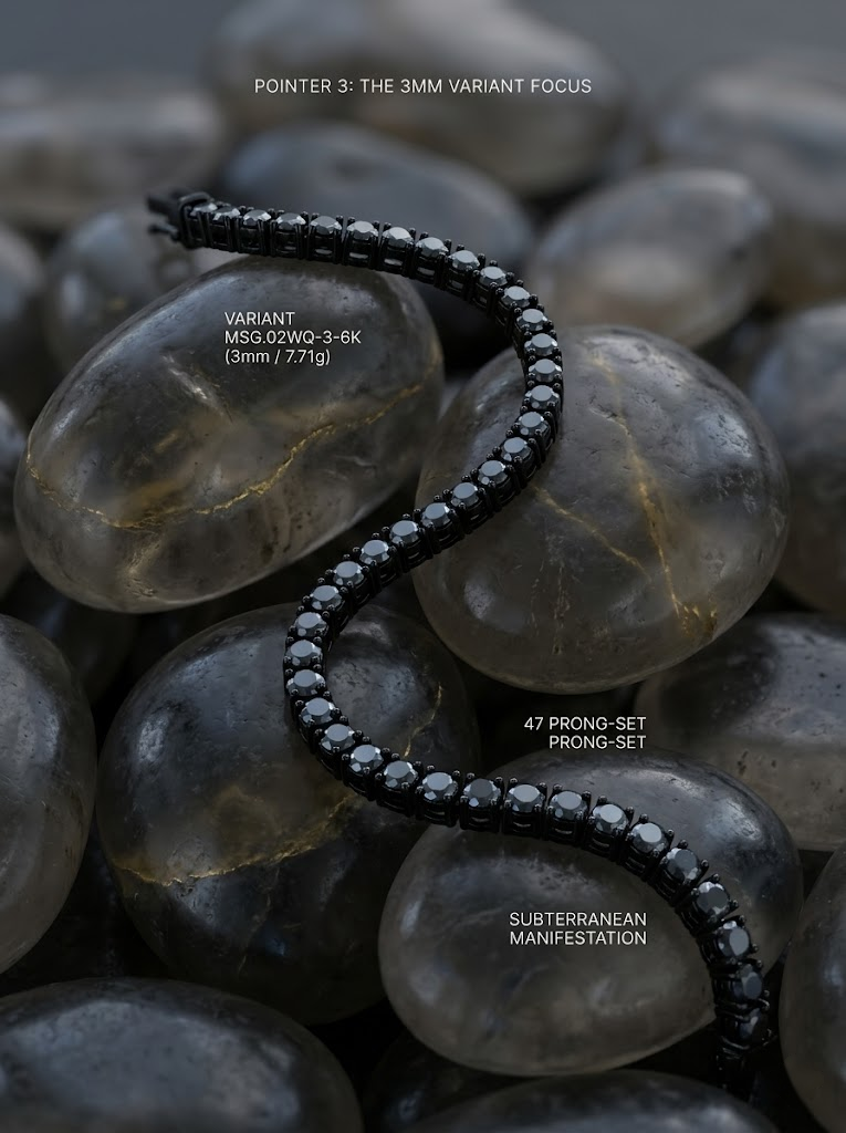 (MSG.02WQ-3-6K Series)The Obsidian Shield Black-Plated Moissanite Tennis Bracelet