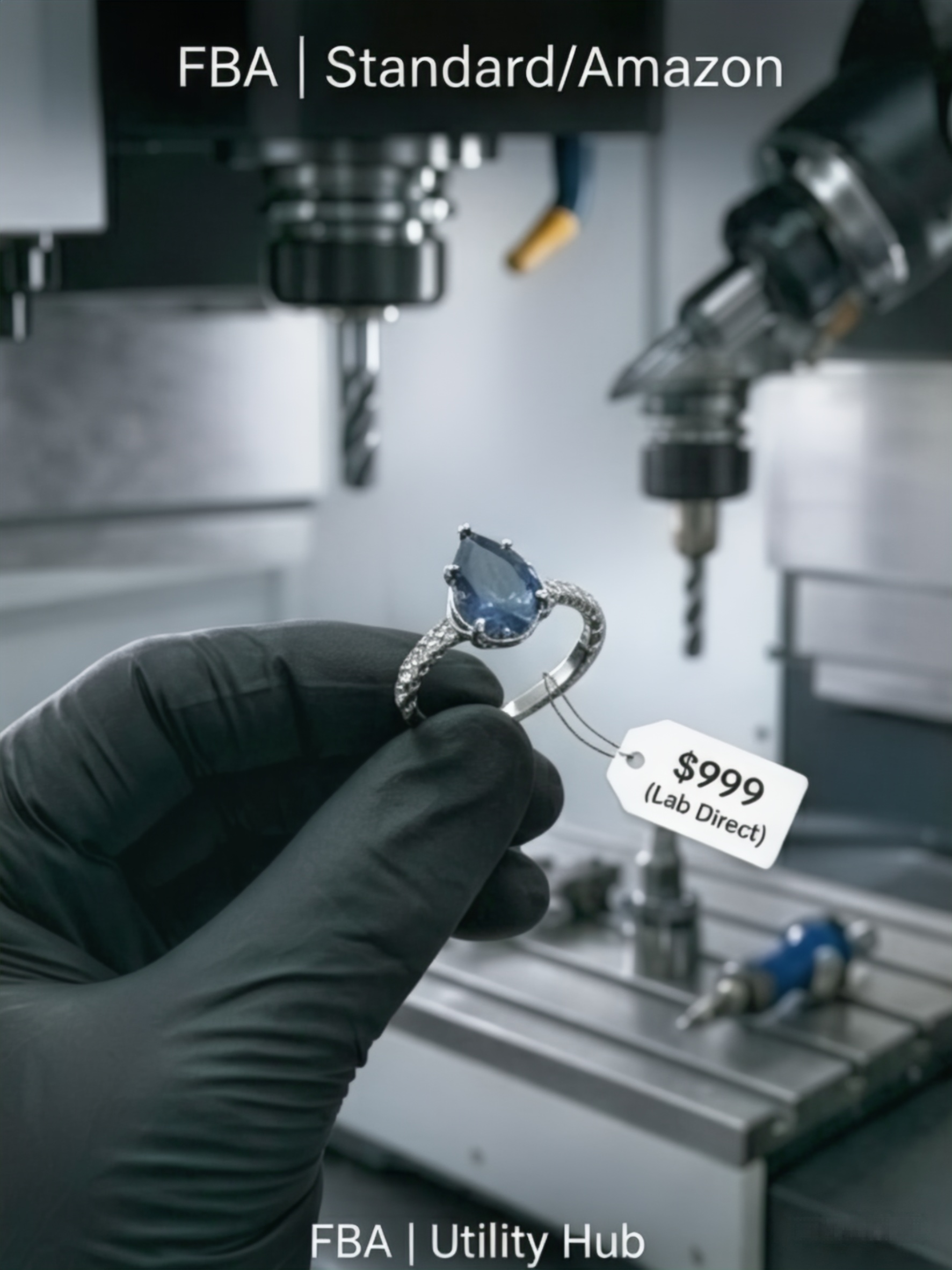 MSR.421 The "Midnight Dew" Pear-Cut Ring | 4ct Deep-Sea Blue Moissanite Statement Piece - Lab Direct Edition