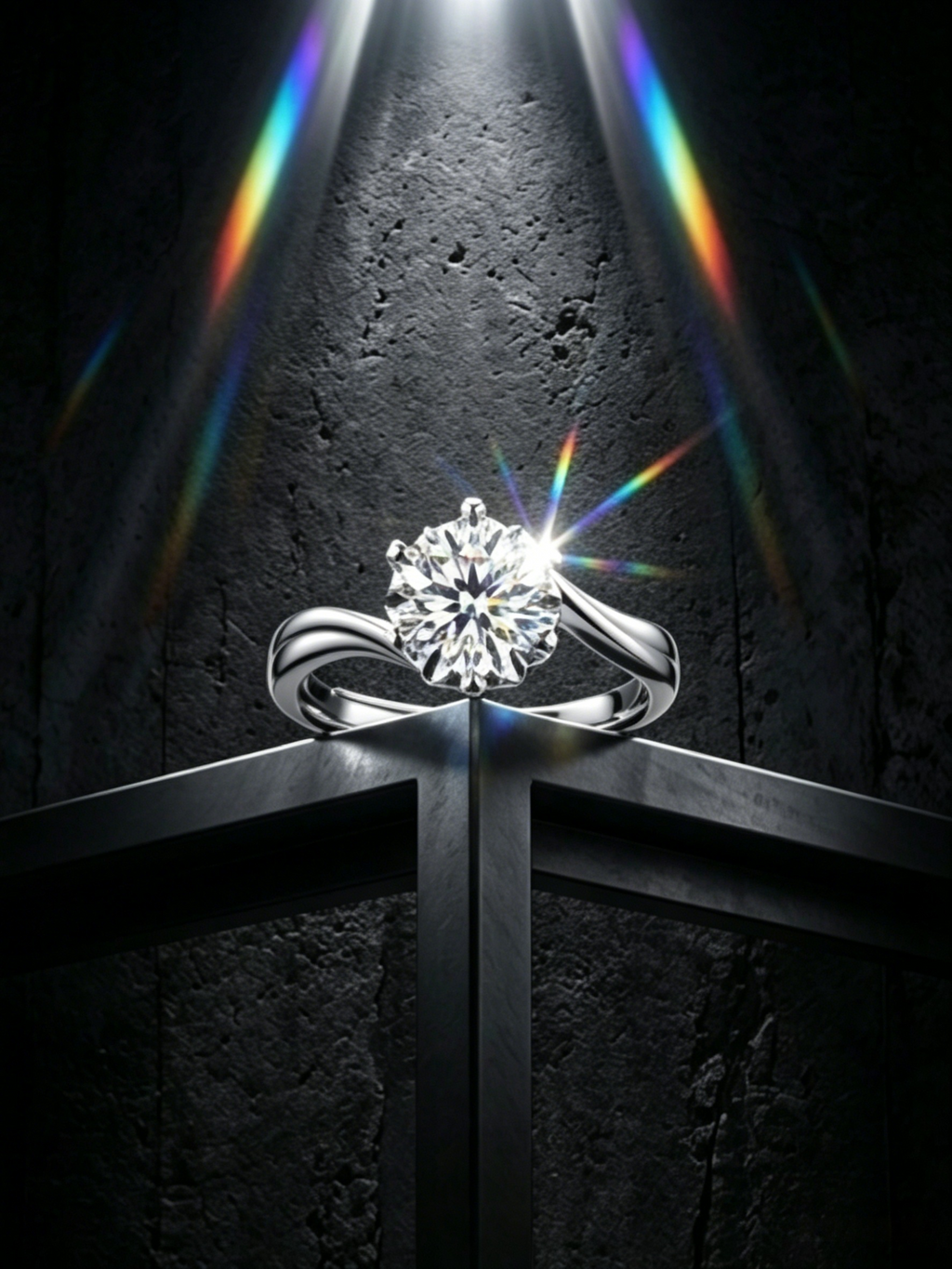 The "Eternal Flow" Snowflake Moissanite Ring — 2ct / 3ct Brilliant Cut with Signature Twisted Band