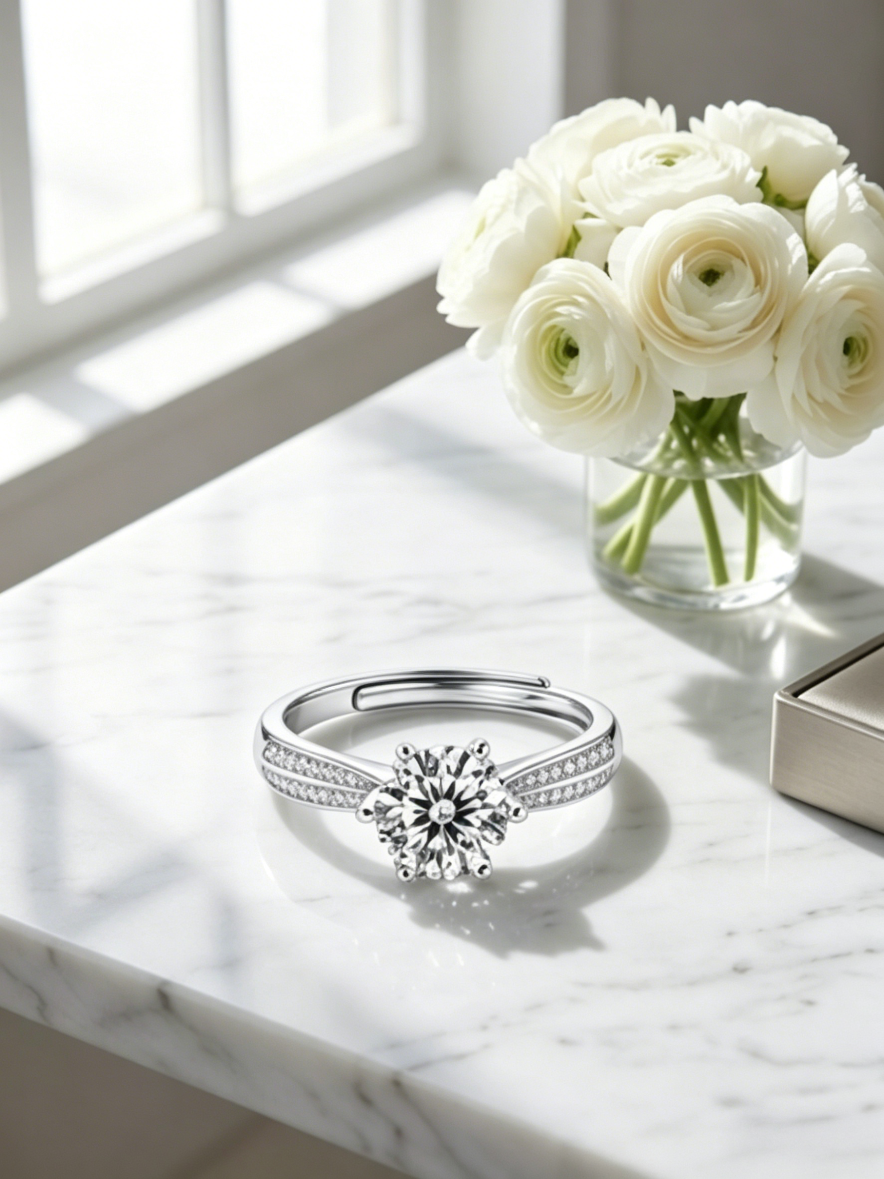 MSR.022 Elegant Solitaire Series | 8.0mm Round Moissanite with Micropavé Shank | TARA AYARH LUNE