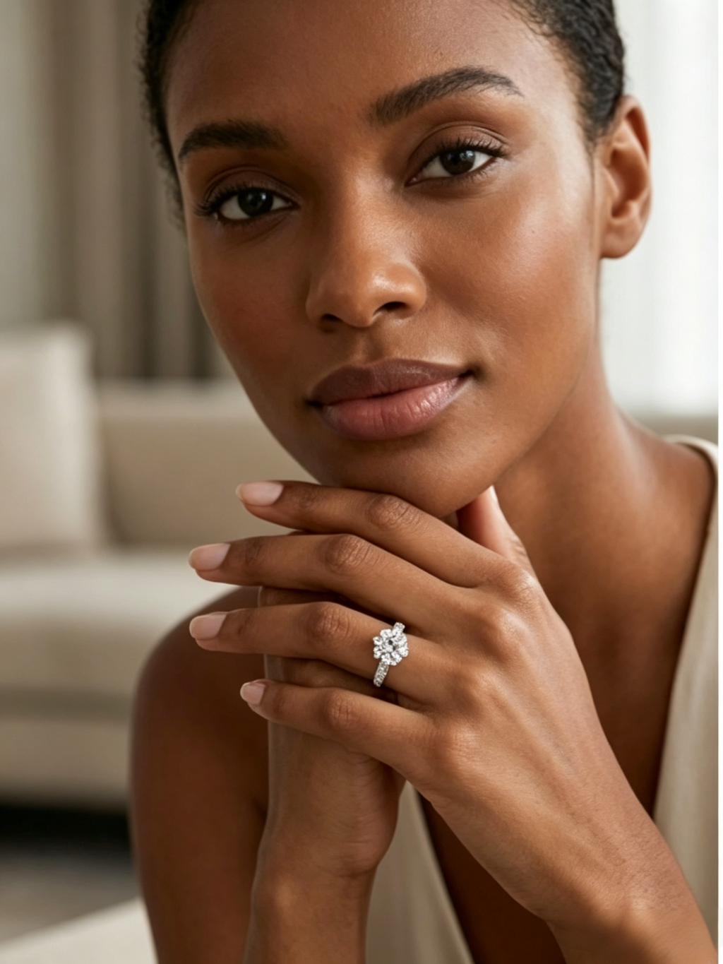 MSR.022 Elegant Solitaire Series | 8.0mm Round Moissanite with Micropavé Shank | TARA AYARH LUNE