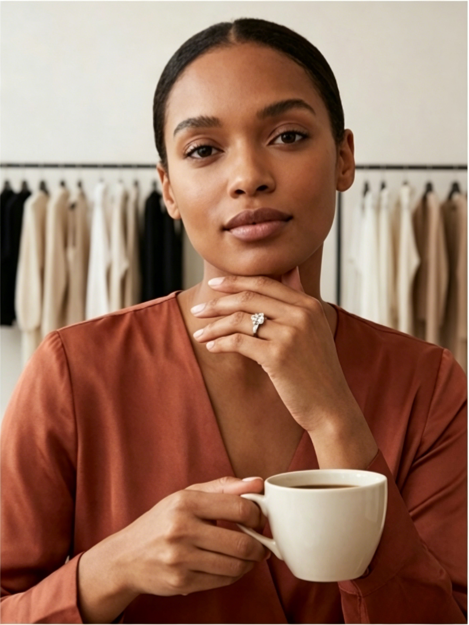 MSR.383 Romantic Heritage Ring | 8.0mm Heart Moissanite with Elegant Side Accents | TARA AYARH LUNE