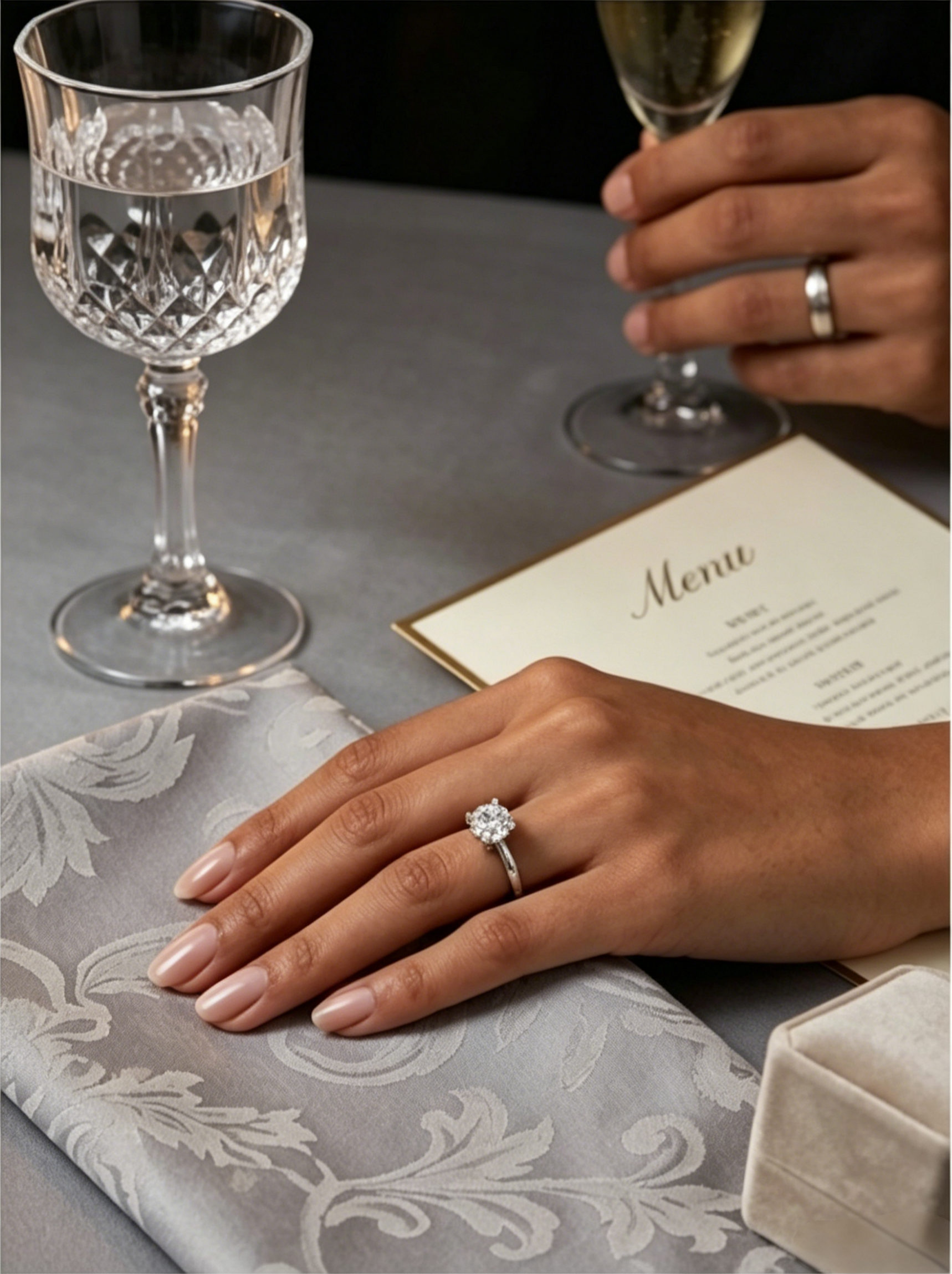 MSR.030 Modern Solitaire | 9.0mm Round Moissanite with Architectural Four-Prong Mount | TARA AYARH LUNE