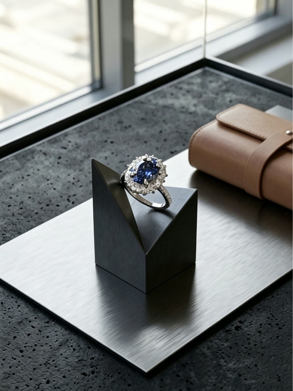 MSR.355 Series | 7x9mm Oval Statement Ring | Deep Azure Blue & Verdant Green
