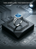 MSR.424 The "Cyber-Glow" Princess Series | 3ct Square-Cut Moissanite Halo Ring - Scientific Brilliance Trio