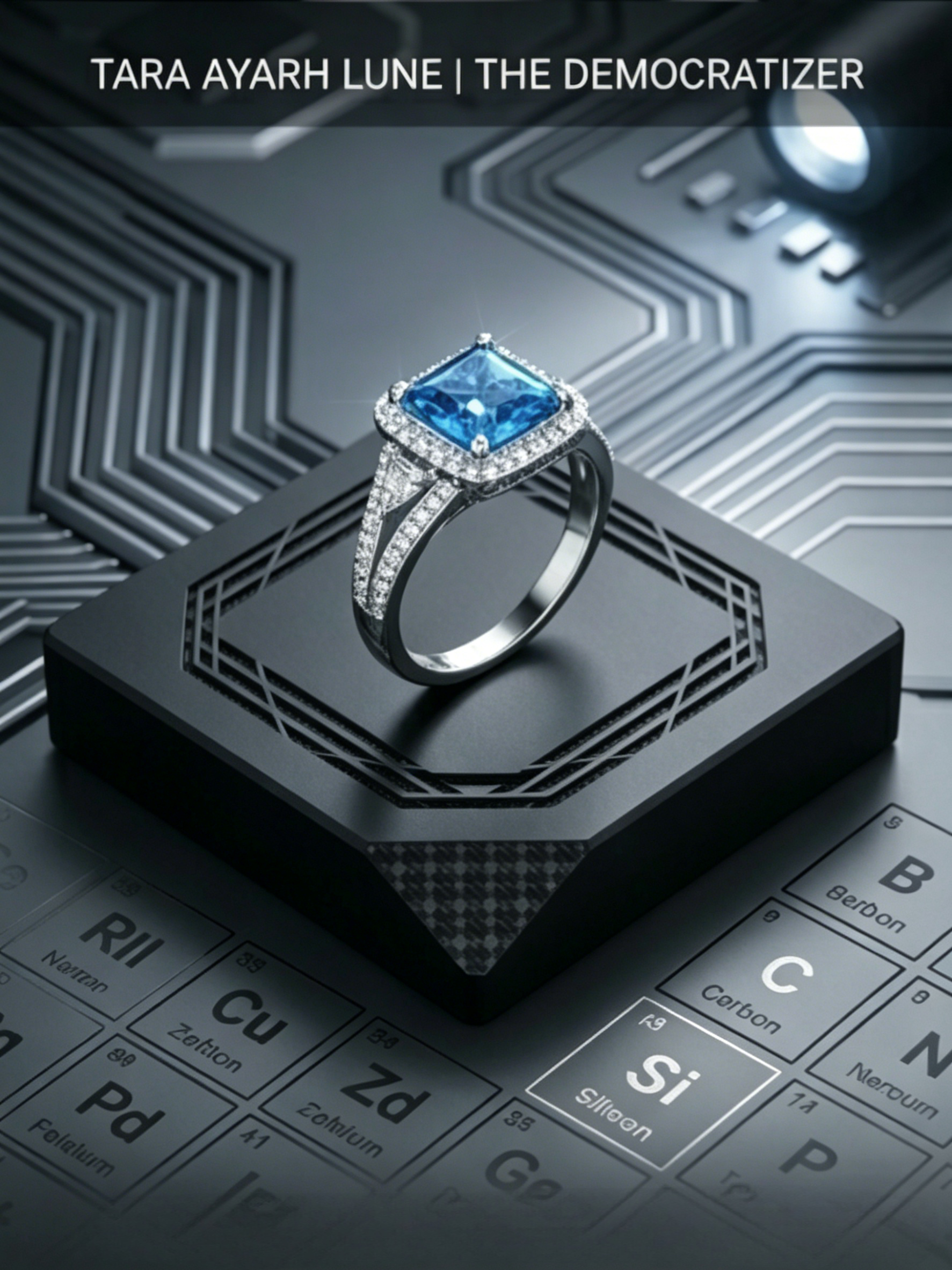 MSR.424 The "Cyber-Glow" Princess Series | 3ct Square-Cut Moissanite Halo Ring - Scientific Brilliance Trio