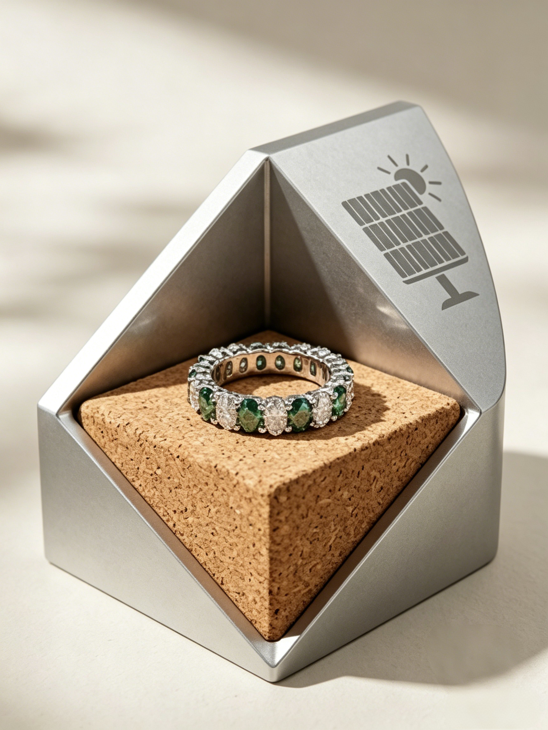 MSR.405Bo7#The Orbital Eternity Band | Oval-Cut Multi-Tone "Space Rock" Moissanite Ring - Scientific Luxury Edition