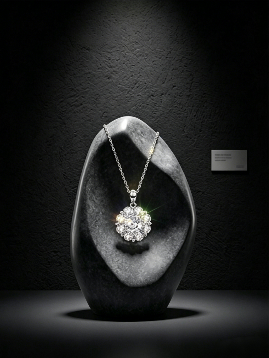 MSD.300 Floral Cluster Moissanite Necklace | 6.5mm Round Brilliant Laboratory Diamond Alternative | TARA AYARH LUNE