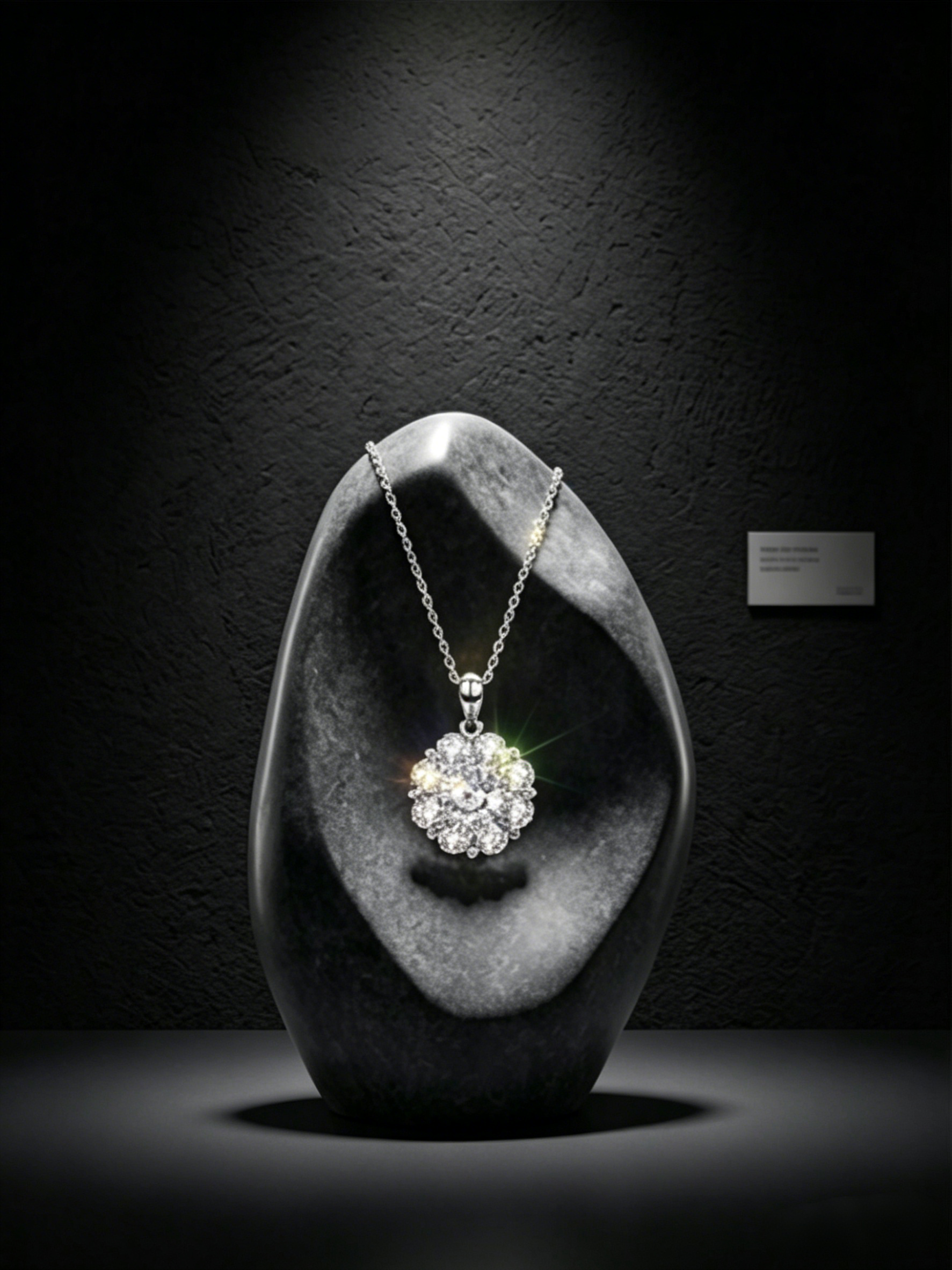 MSD.300 Floral Cluster Moissanite Necklace | 6.5mm Round Brilliant Laboratory Diamond Alternative | TARA AYARH LUNE