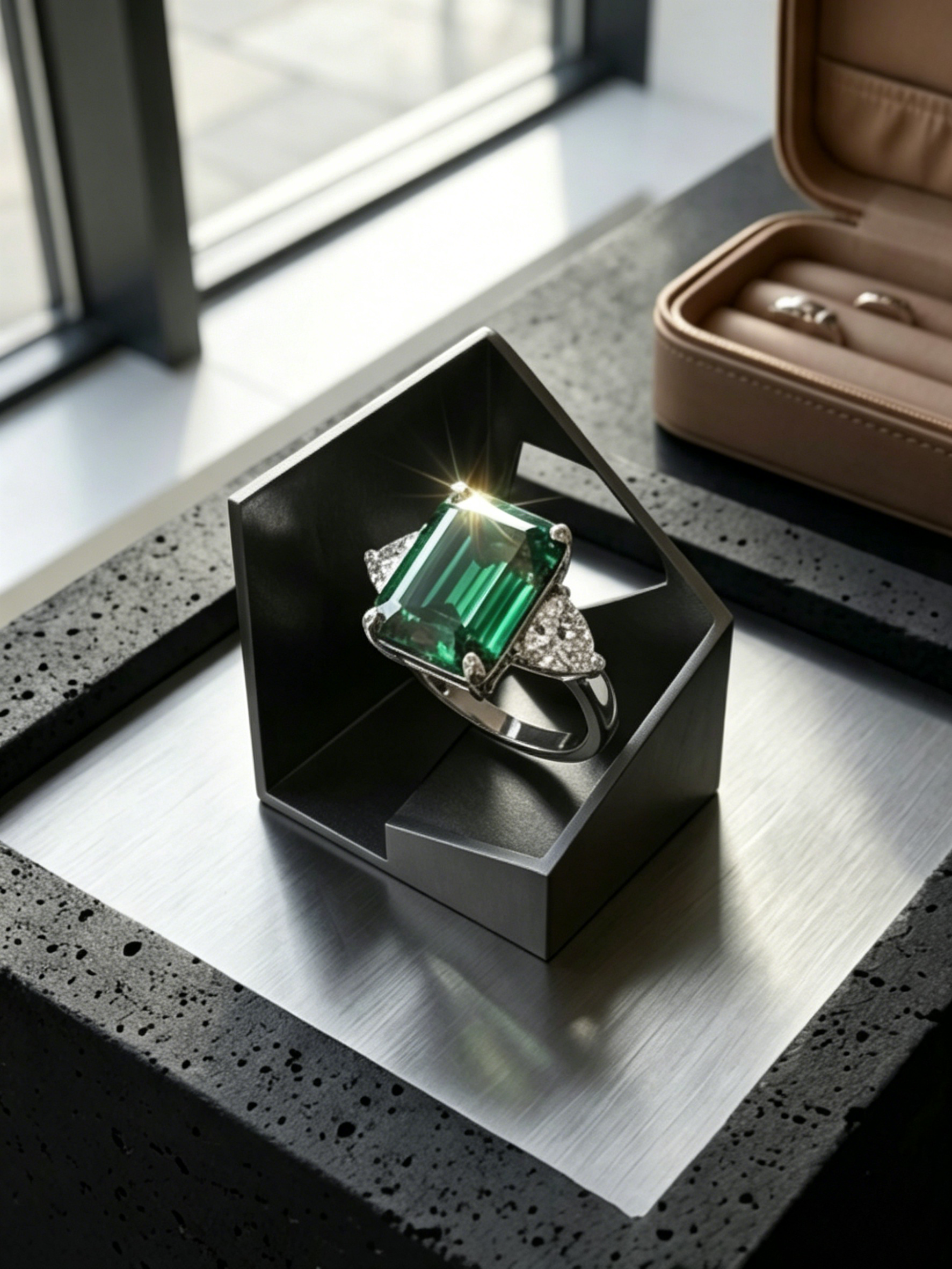 MSR.365 Series | 10 Carat 10x14mm Emerald-Cut Solitaire | Midnight Azure & Forest Verdant