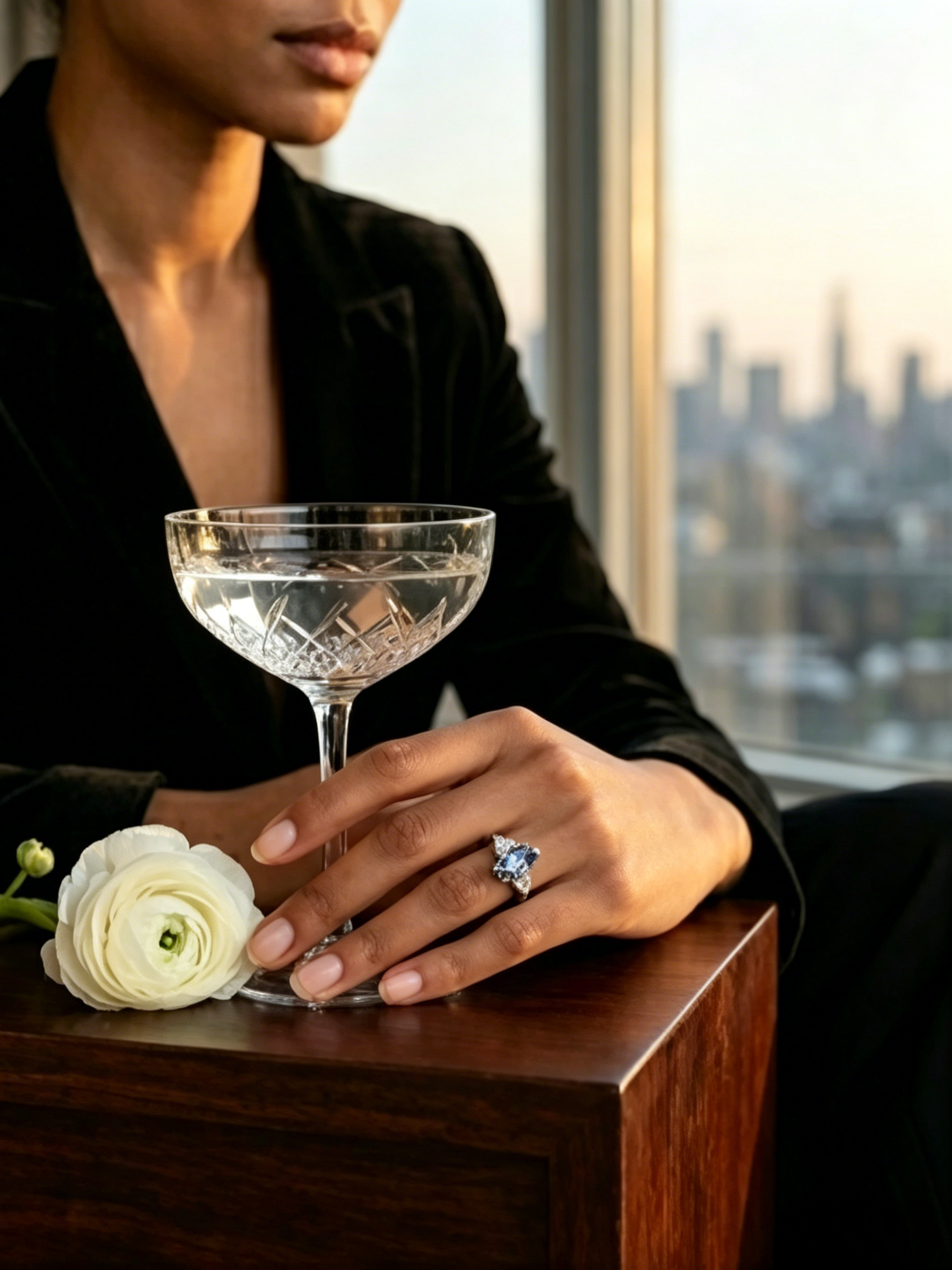 MSR.386 Series | 5x10mm Marquise Statement Ring | Midnight Azure Solitaire | TARA AYARH LUNE