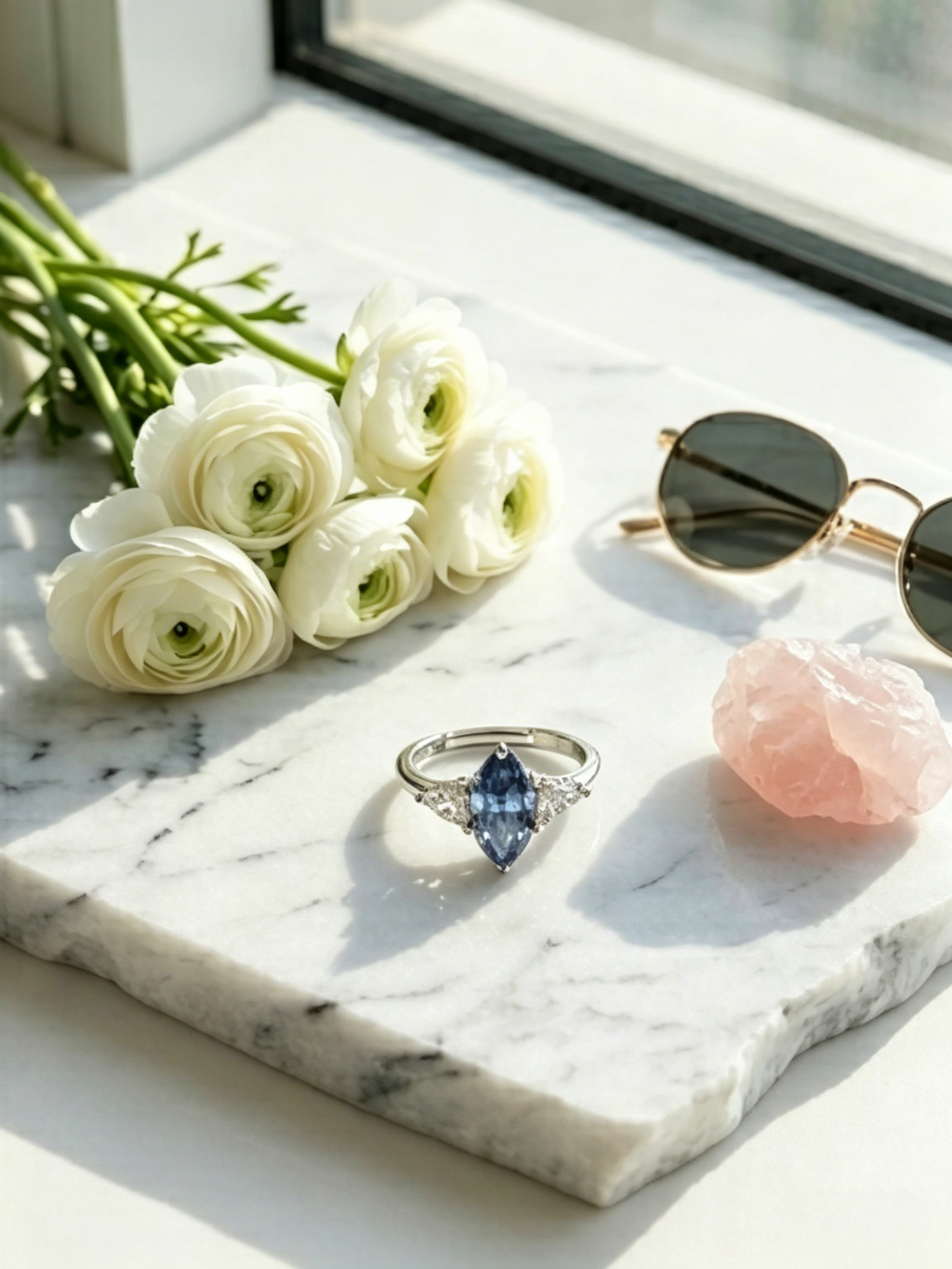MSR.386 Series | 5x10mm Marquise Statement Ring | Midnight Azure Solitaire | TARA AYARH LUNE