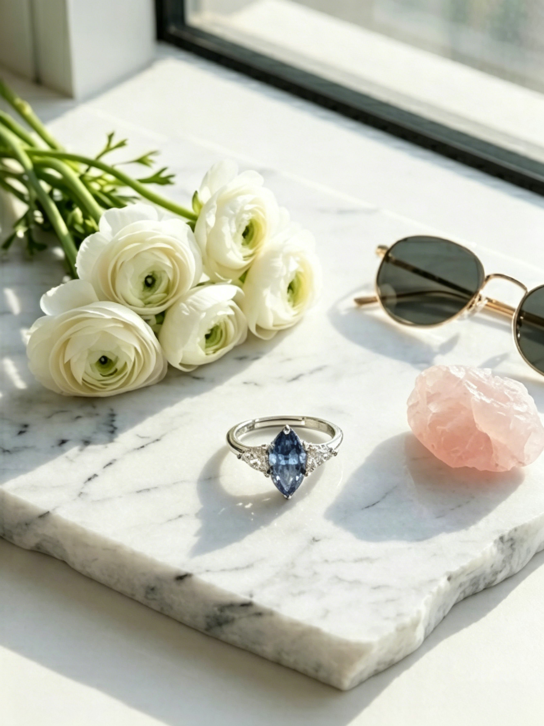 MSR.386 Series | 5x10mm Marquise Statement Ring | Midnight Azure Solitaire | TARA AYARH LUNE