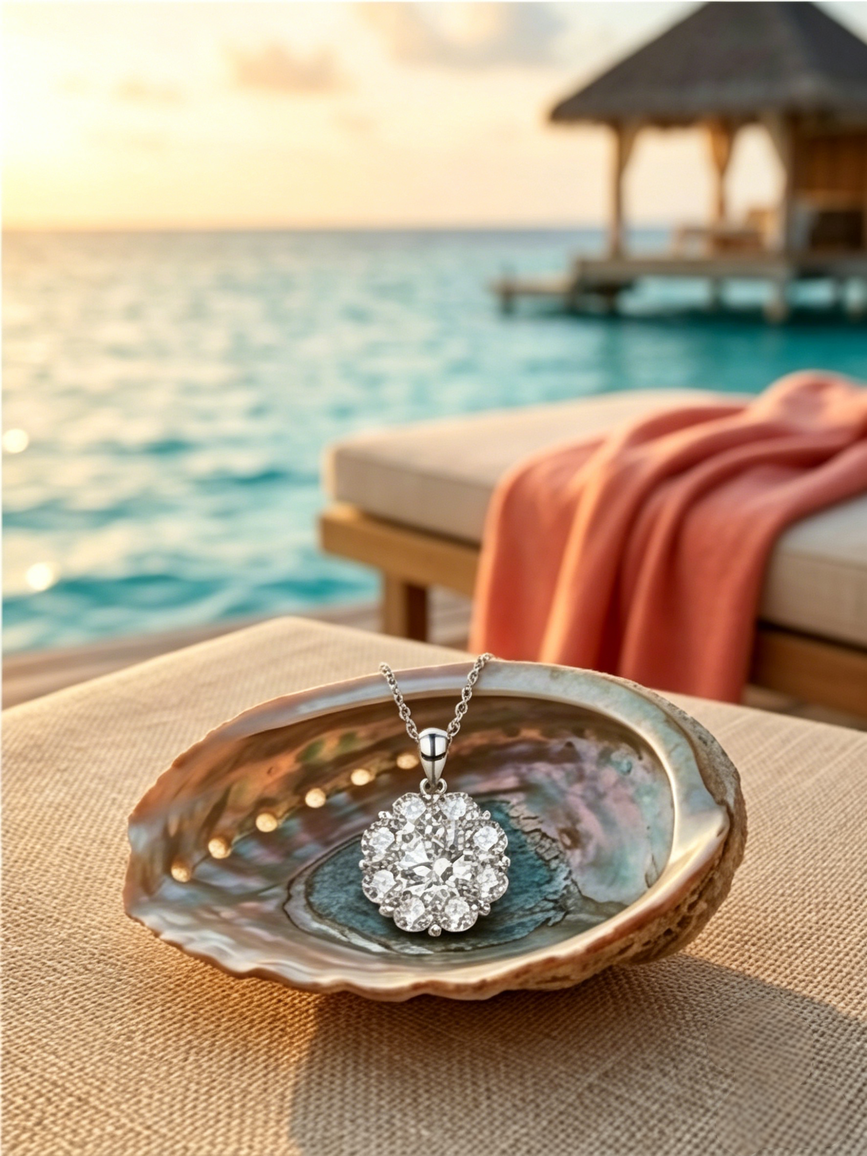 MSD.300 Floral Cluster Moissanite Necklace | 6.5mm Round Brilliant Laboratory Diamond Alternative | TARA AYARH LUNE
