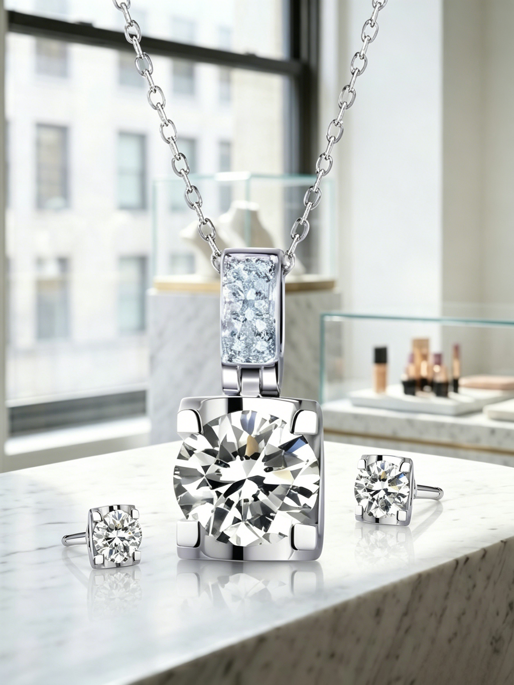 MSD.006 | The "Dual-Core" Nexus Pendant: 1.0ct Precision-Cut Moissanite in an Industrial-Grade Bovine Setting