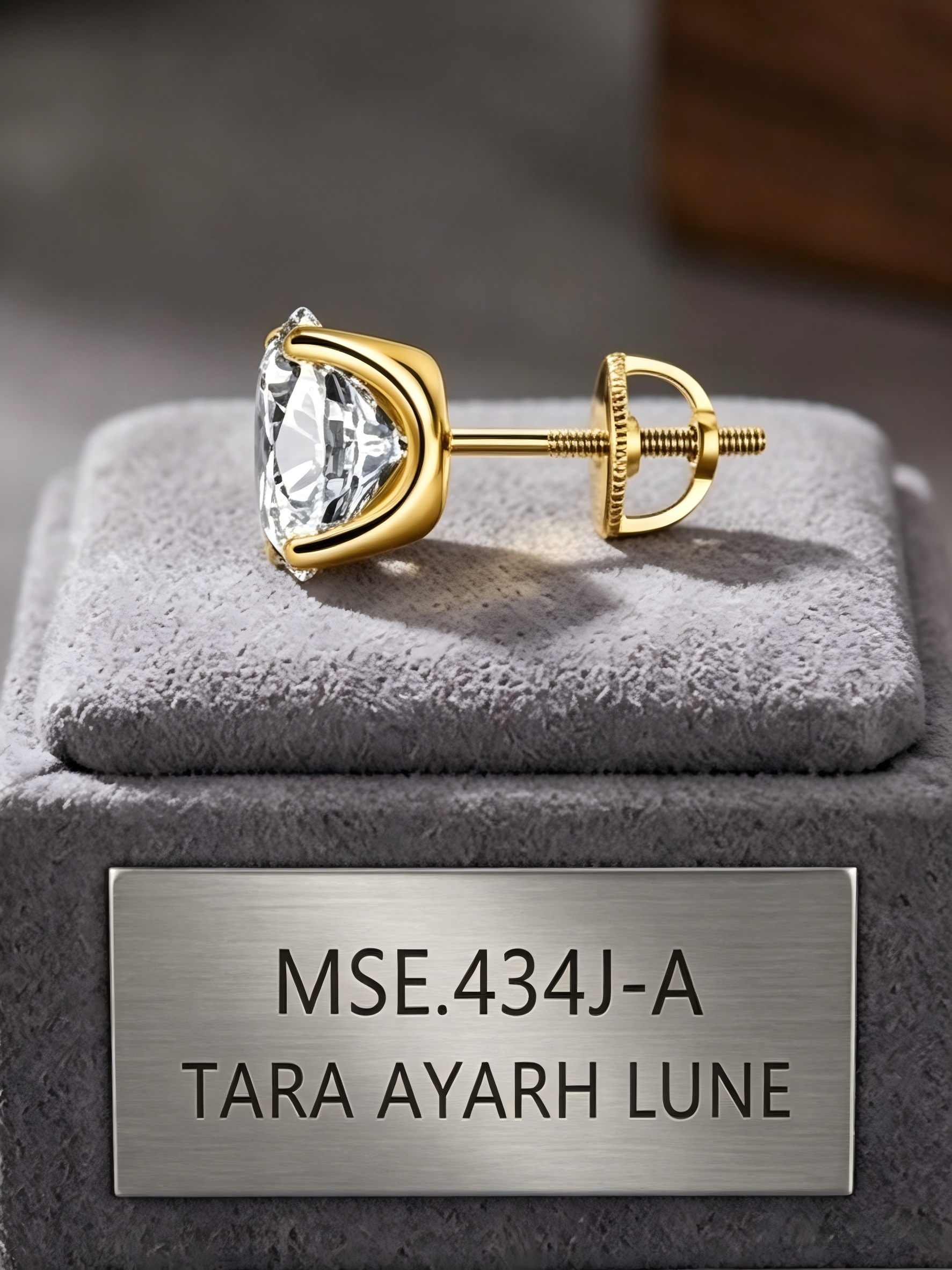 MSE.434 The Essential Moissanite Studs: Round Cut 4-Prong Earrings in 14K Gold & Sterling Silver Finishes