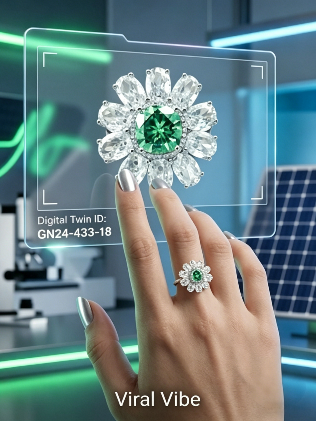 MSR.433 The "Royal Bloom" Grand Statement Ring | 3.5ct Cushion-Cut Moissanite Floral Halo - High-Definition Radiance Trio