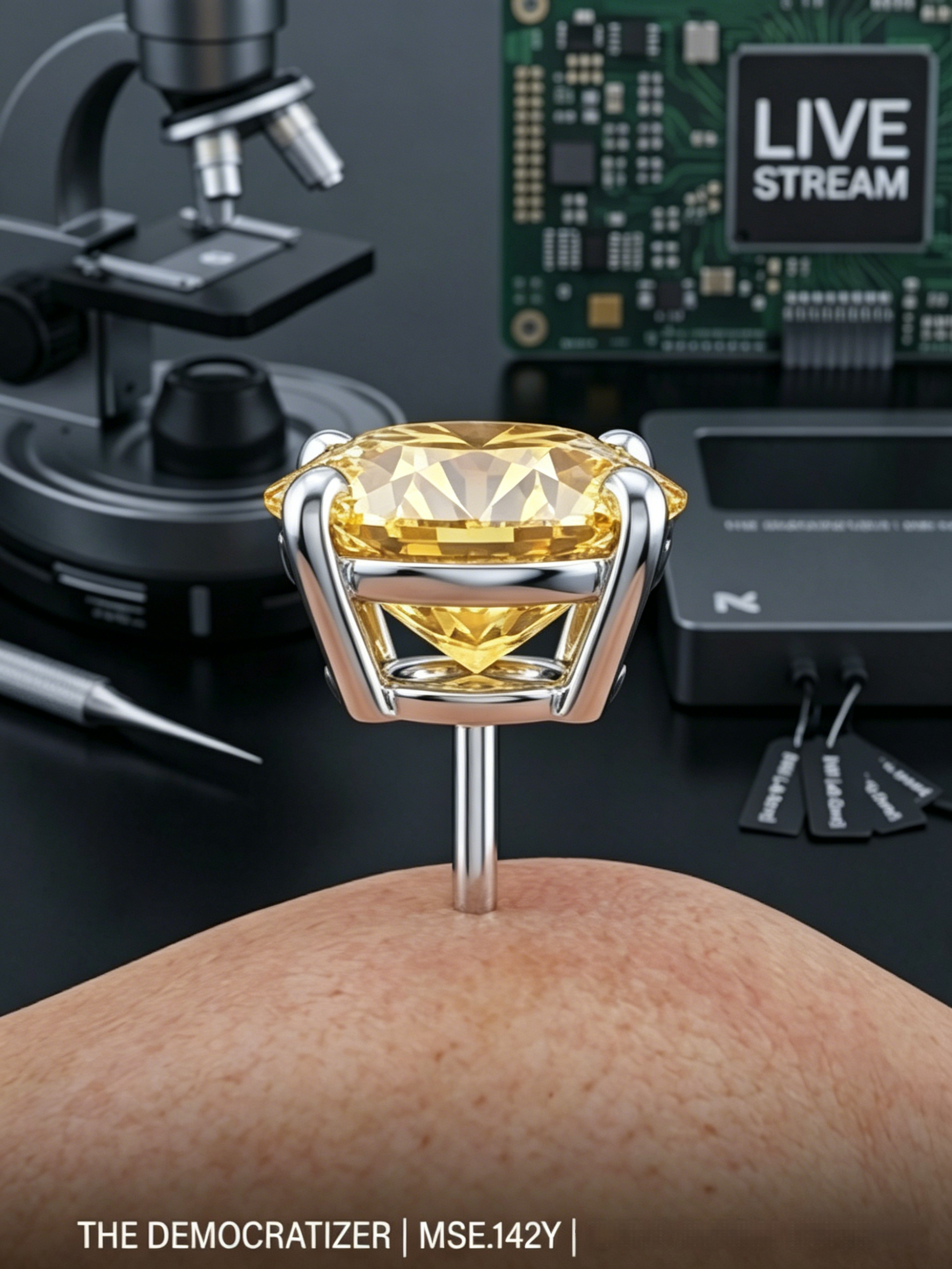 MSE.142Y TARA AYARH LUNE | 2.0ctw Soliel Yellow Asscher-Cut Moissanite Stud Earrings in Genuine S925 Sterling Silver | Modern Geometric Halo