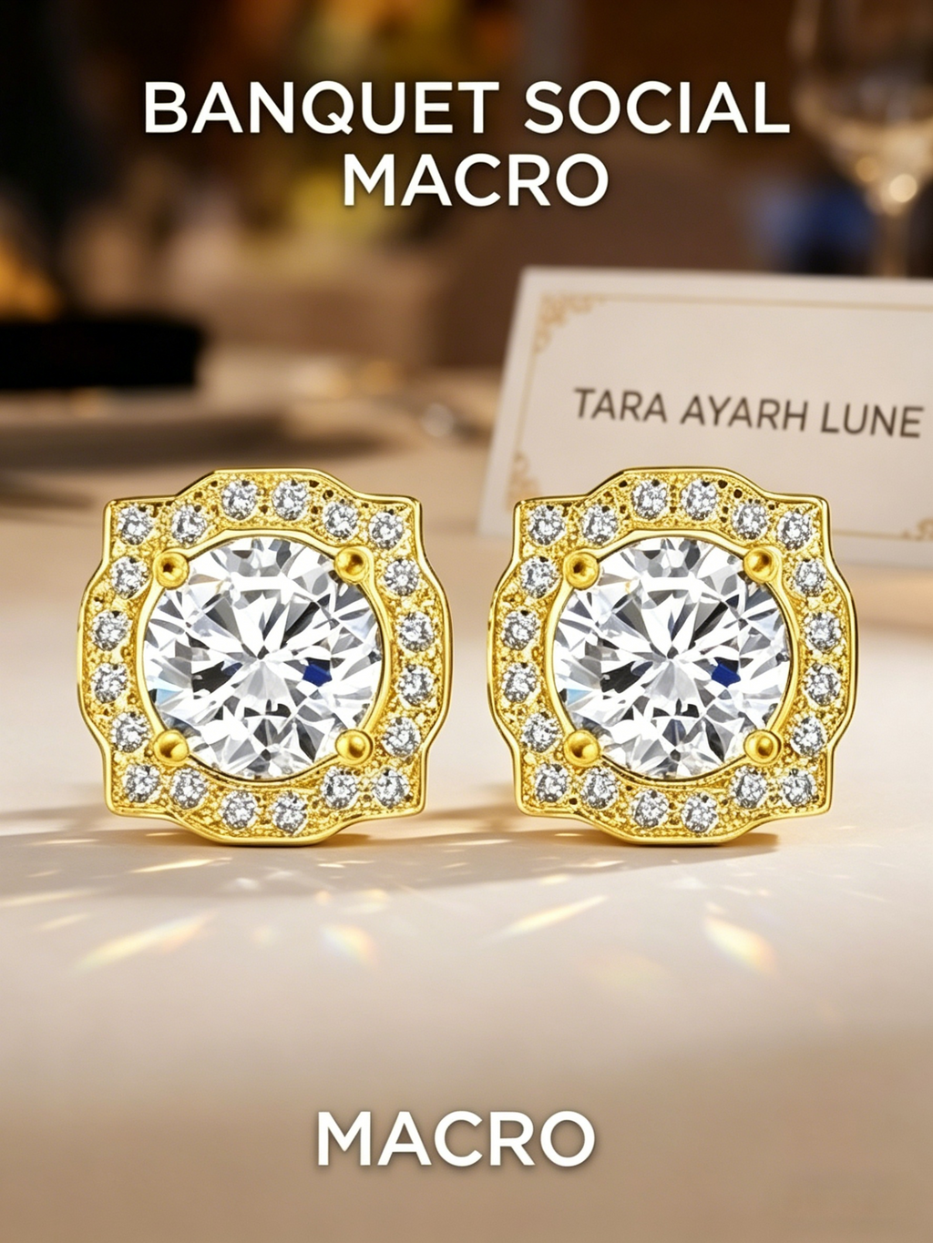 MSE.067 TARA AYARH LUNE "Heritage Halo" Studs | 2.6ctw Brilliant Moissanite in S925 Sterling Silver (Classic & 14K Gold Plated Editions)