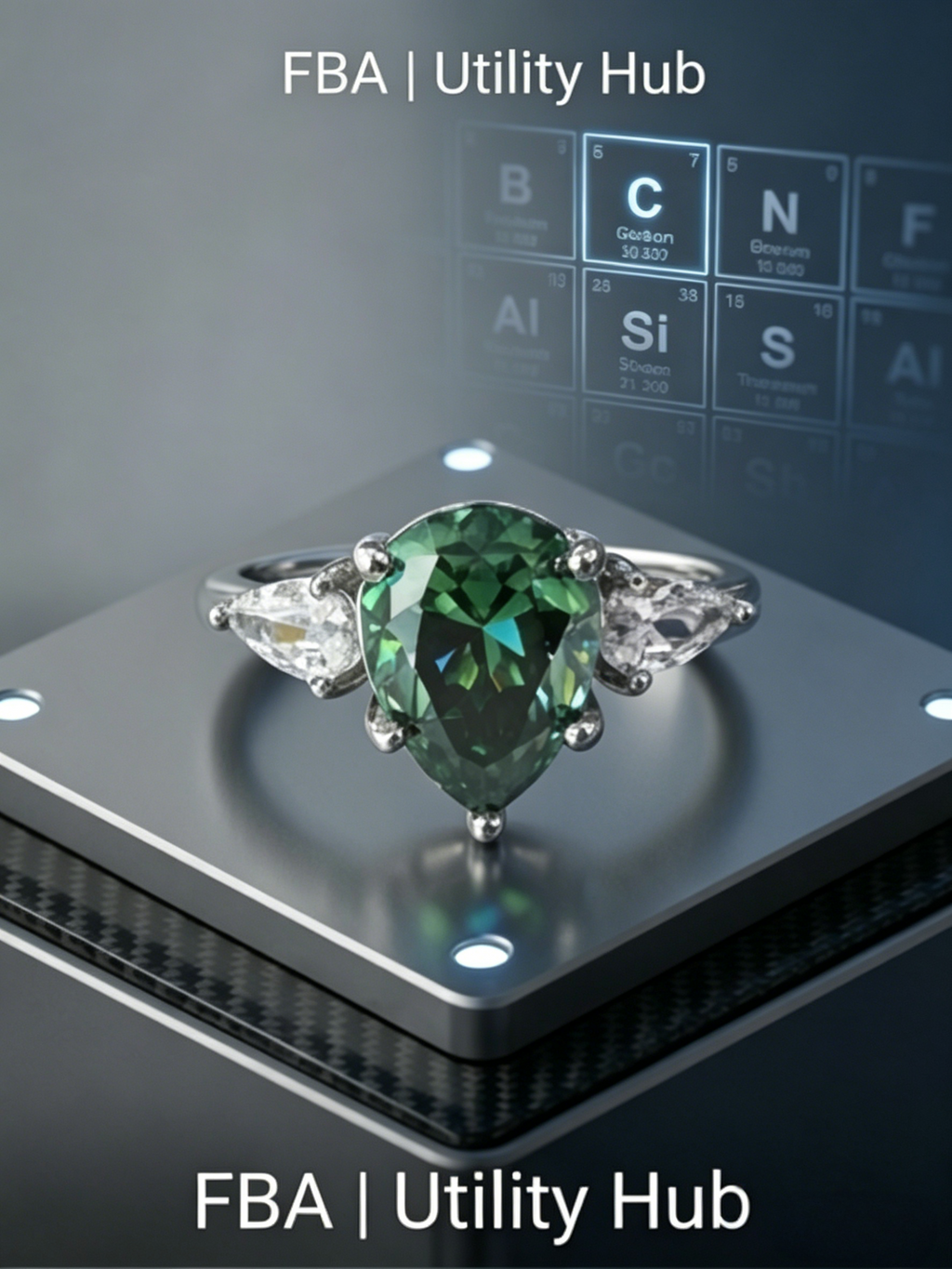 MSR.435 The "Trilogy Tear" Statement Ring | 2ct Pear-Cut Moissanite Three-Stone Harmony - Precision-Crafted Lab Luxury