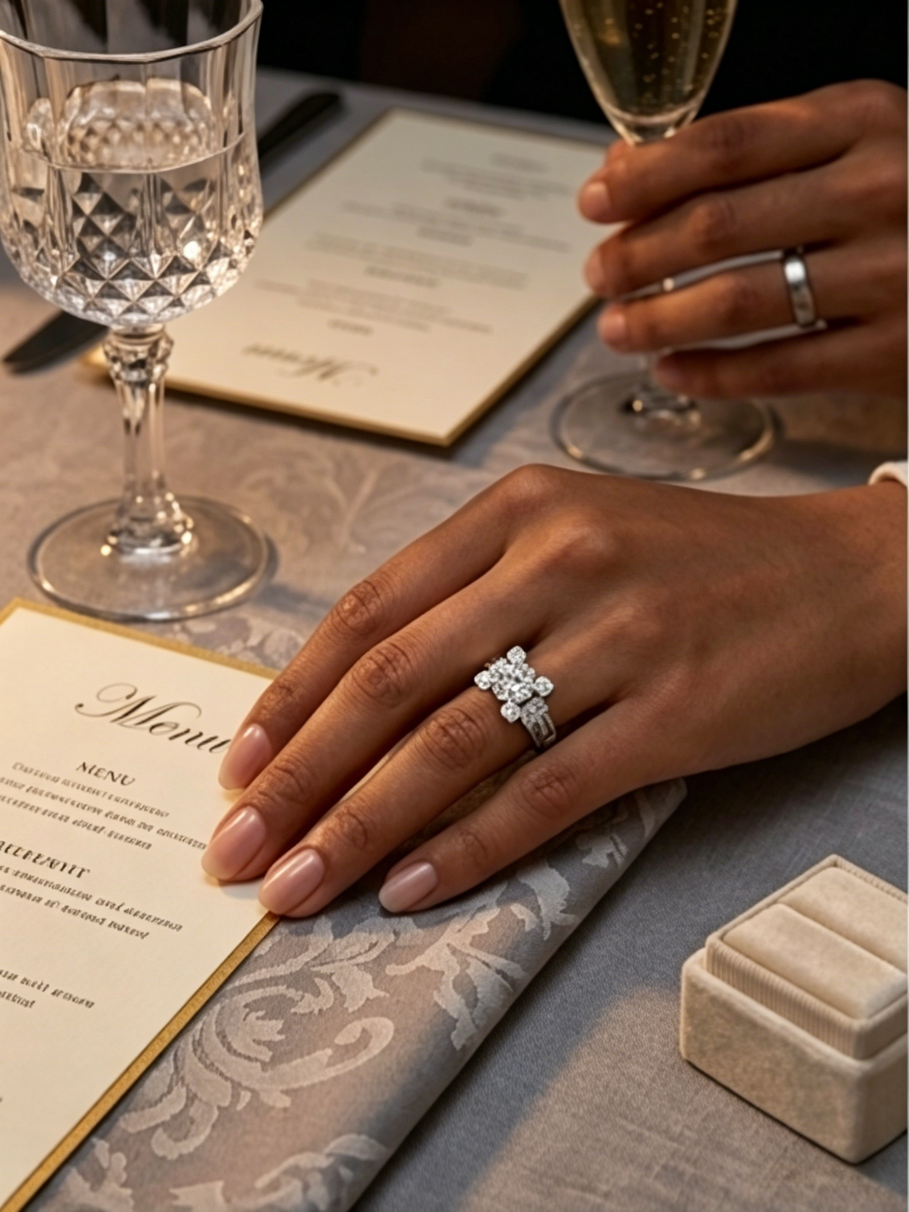 MSR.054 Modern Fortress Solitaire | 6.5mm Round Moissanite with Quad-Corner Pavé Frame | TARA AYARH LUNE