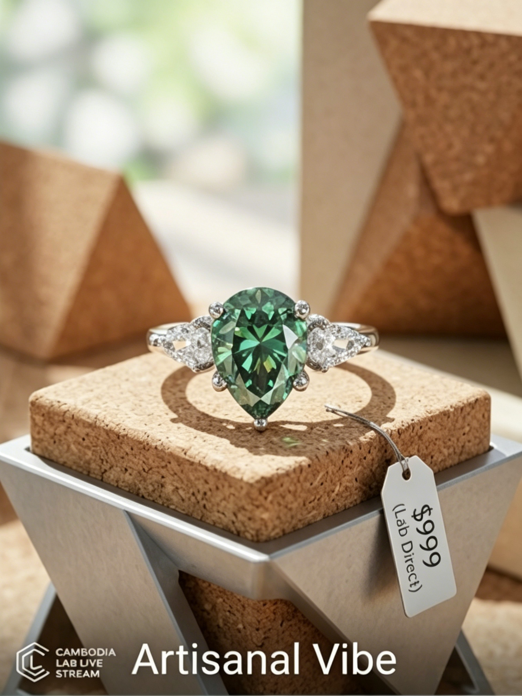 MSR.435 The "Trilogy Tear" Statement Ring | 2ct Pear-Cut Moissanite Three-Stone Harmony - Precision-Crafted Lab Luxury
