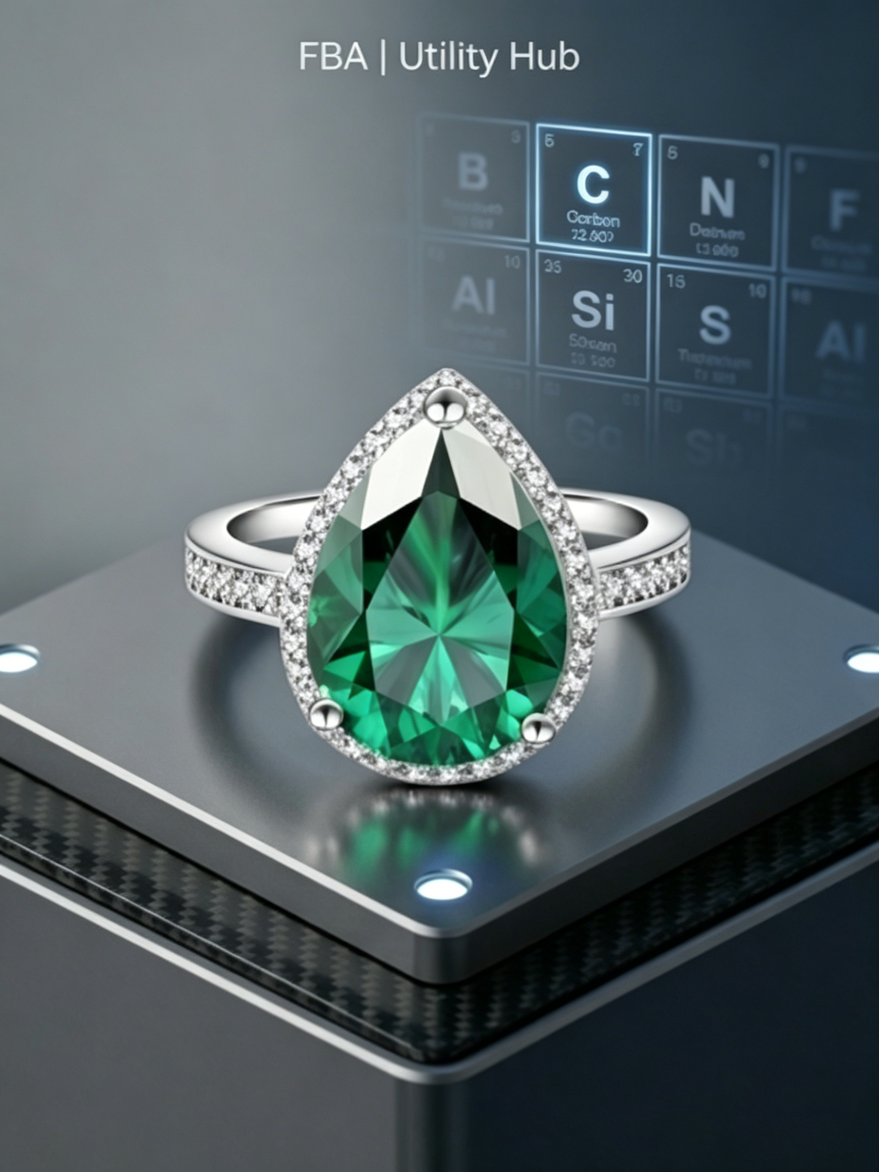 MSR.436 The "Apex Tear" Statement Ring | 5ct Pear-Cut Moissanite Radiant Halo - Ultra-Luxe Pavé Edition