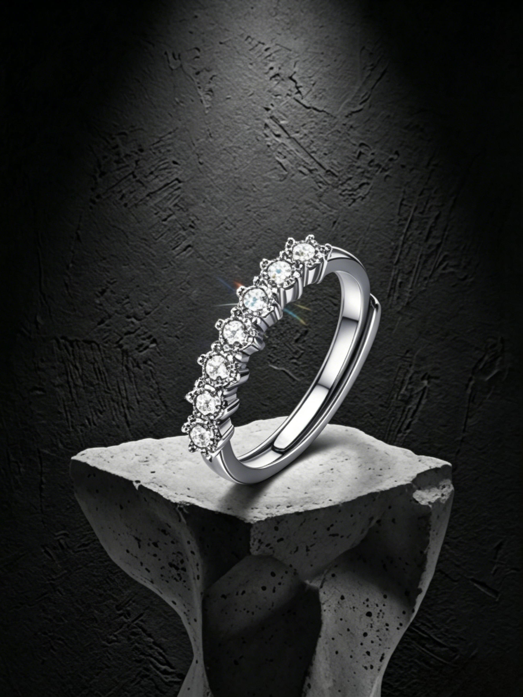 MSR.056 Seven-Stone Anniversary Band | 3.0mm Round Moissanite in Shared-Prong Setting | TARA AYARH LUNE