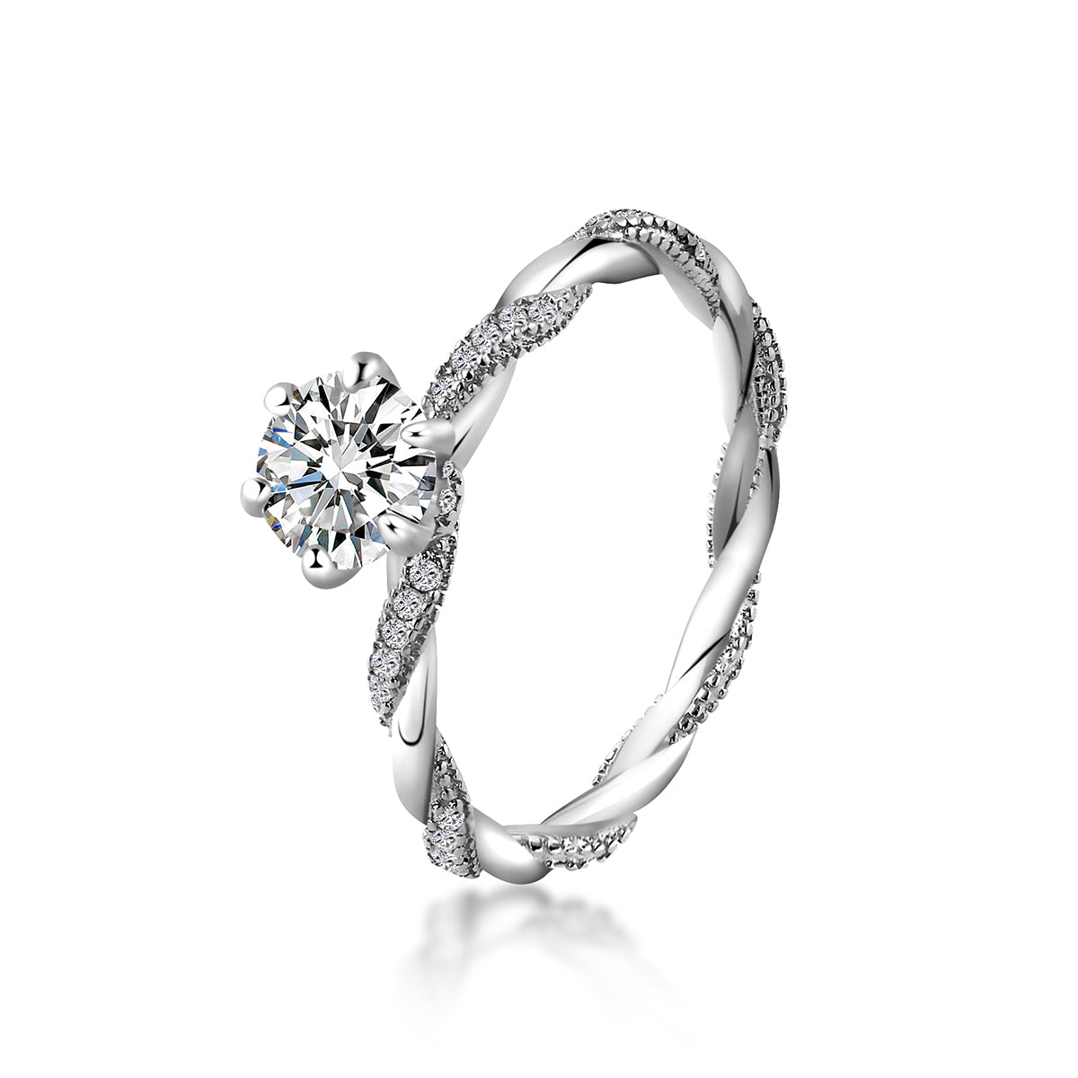 AppletreesAndHeart™ | [因缘] 菩提心 - 莫桑石扭臂戒指 | [Yin Yuan] Heart of Bodhi - Moissanite Twist Ring