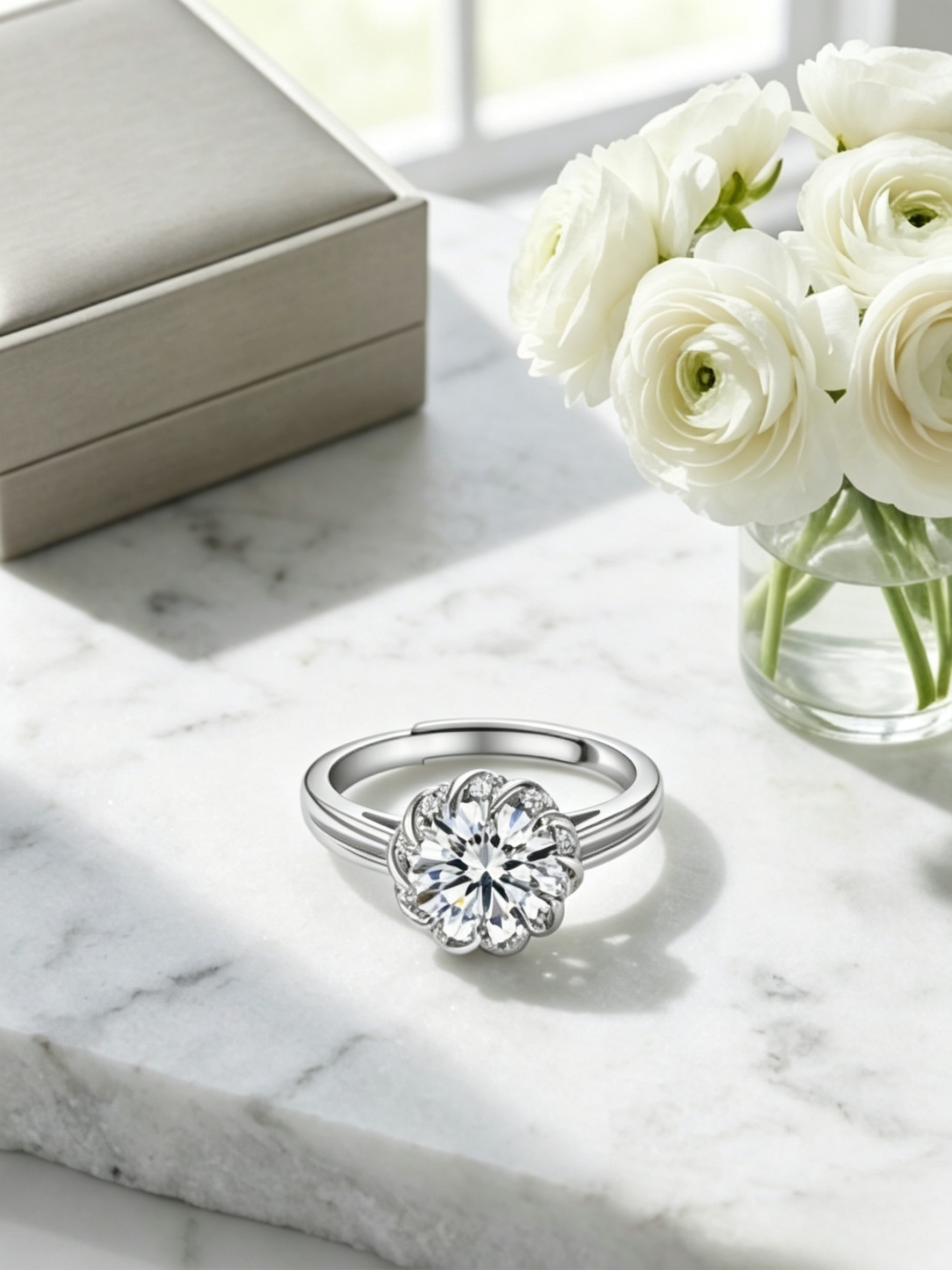 MSR.351 Celestial Statement Ring | 9.0mm Round Moissanite with Intricate Spiraling Accents | TARA AYARH LUNE