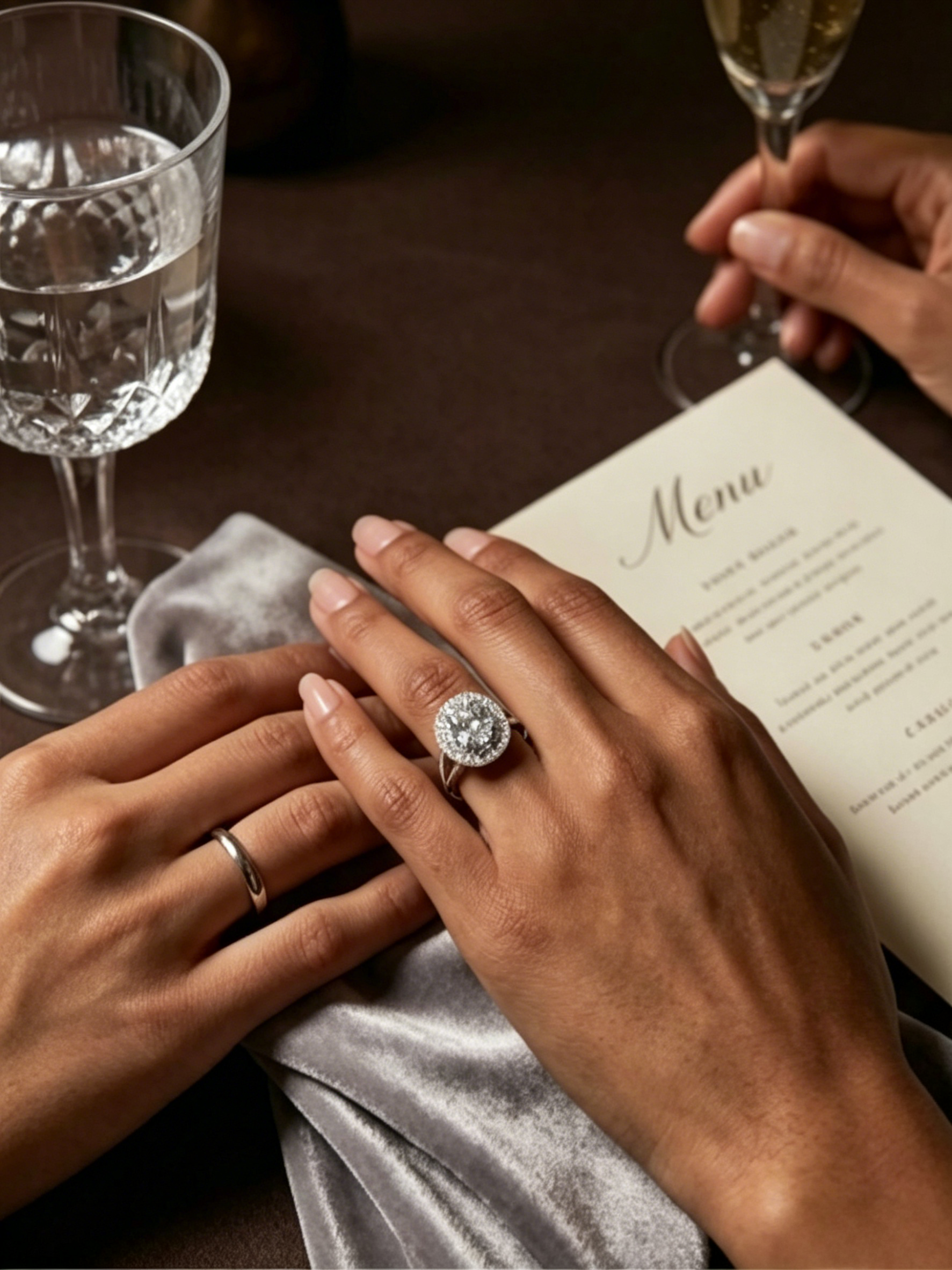 MSR.306 Majestic Oval Statement Ring | 5x7mm Moissanite with Double Micropavé Halo | TARA AYARH LUNE