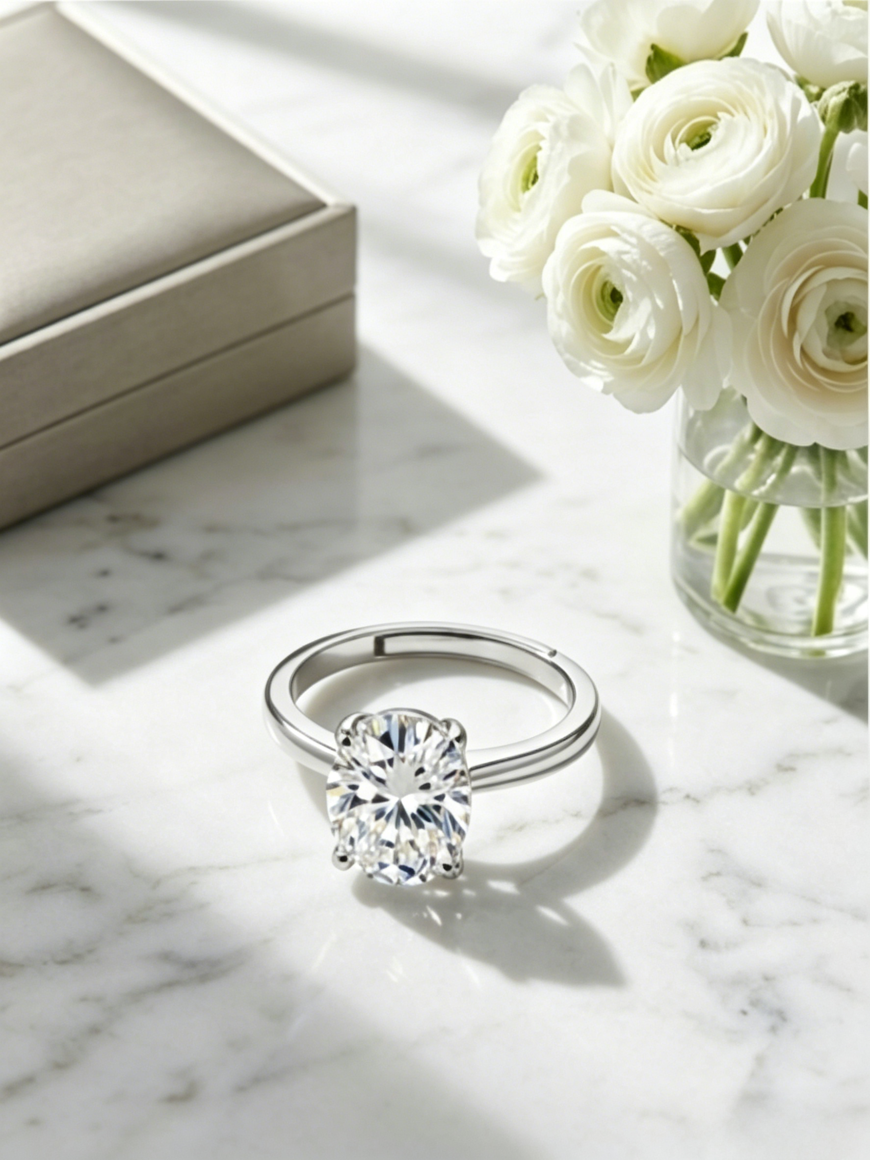 MSR.346 Timeless Oval Statement Ring | 7x9mm Moissanite Solitaire | TARA AYARH LUNE