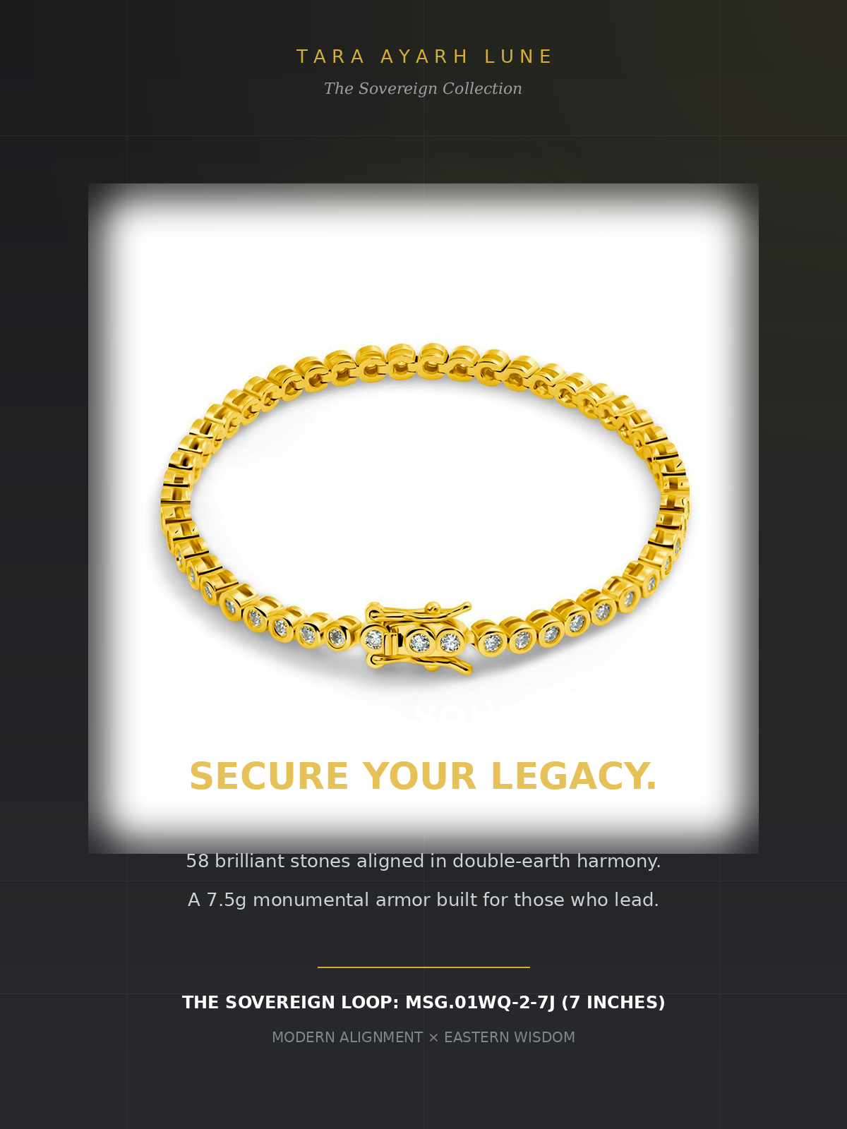 (MSG.01WQ-2-7J)The Sovereign Loop 2-Carat Moissanite Tennis Bracelet - 7 Inches
