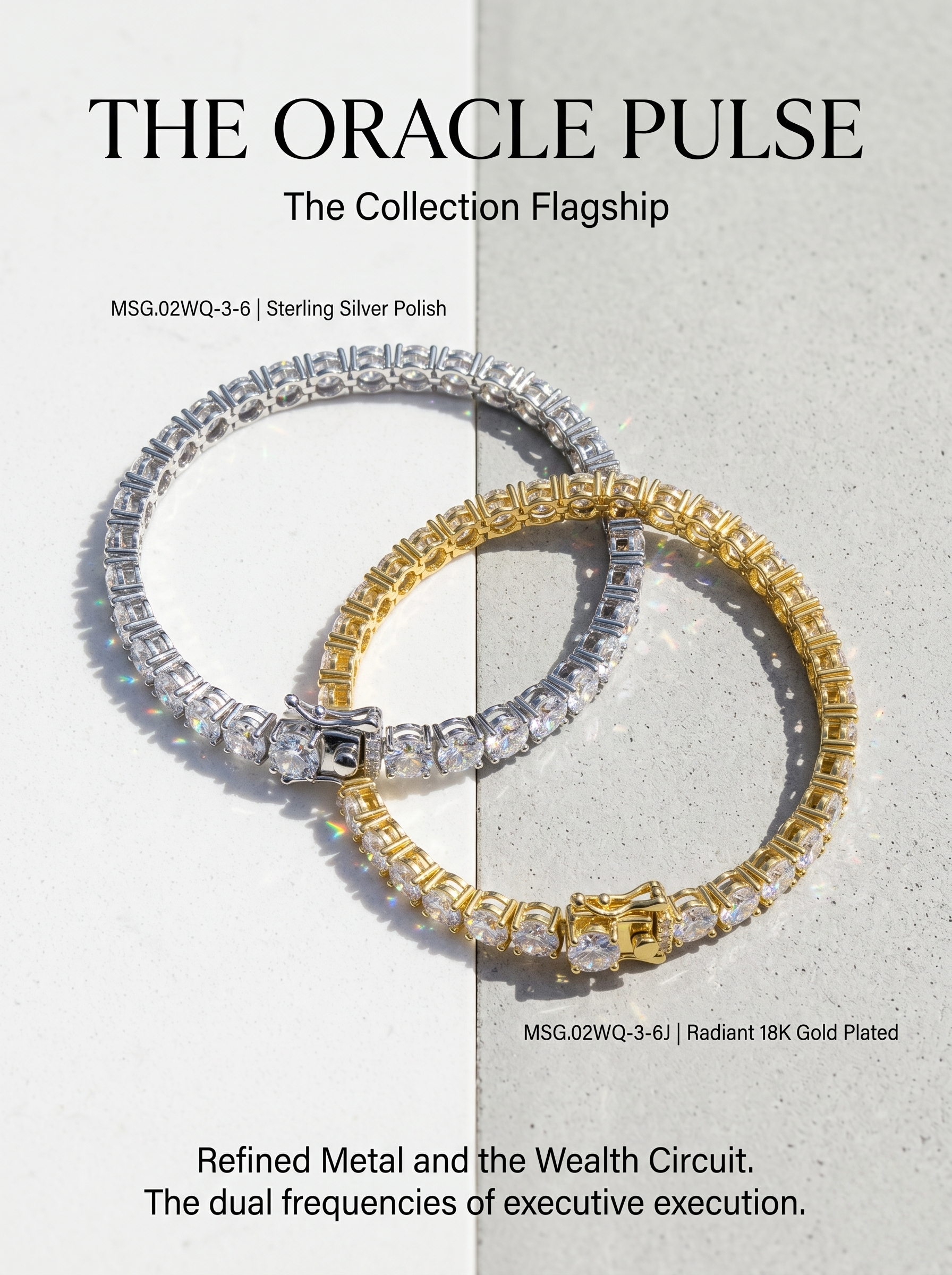 The Sovereign Oracle 3mm Moissanite 6-Inch Tennis Bracelet (MSG.02WQ-3-6 Series)