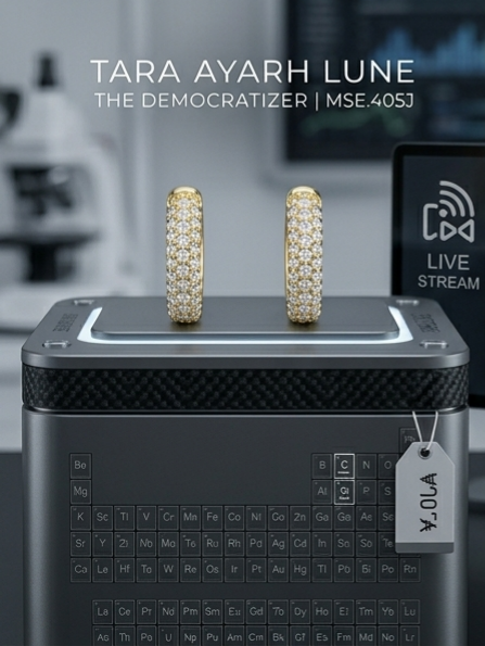 MSE.405J TARA AYARH LUNE | Triple-Row Micro-Pave Moissanite Huggie Hoop Earrings in 18K Gold Finish | S925 Sterling Silver "Eternal Glow" Hoops