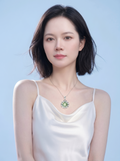 MSD.359G | "Sacred Snowflake" 5-Carat Round-Cut Mint Green Moissanite Heavyweight Statement Pendant Necklace