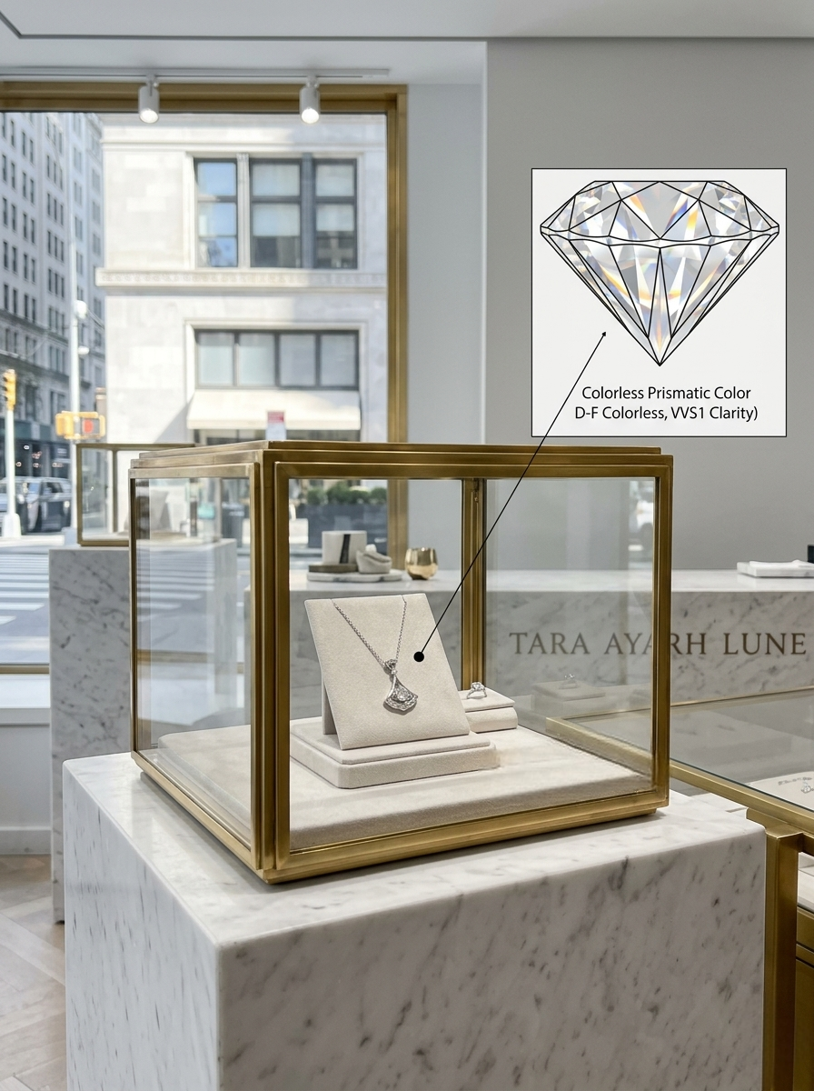 MSD.066|The "Gala Muse" Fan Pendant | 0.3ct Brilliant Round Moissanite in Art-Deco Pavé Arch