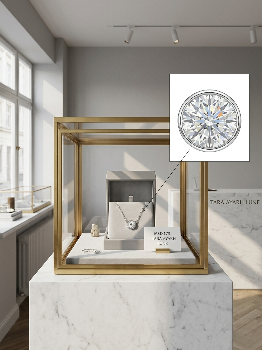 MSD.173|The "Orbital Pure" Bezel Pendant | 0.5ct Brilliant Round Moissanite in High-Polish Minimalist Frame
