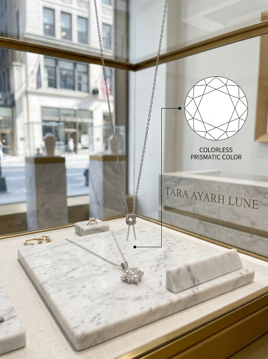 MSD.176|The "Lariat Muse" Y-Drop Pendant | 1.0ct Radiant Round Moissanite with Pavé-Infinity Knot & Droplet Halo