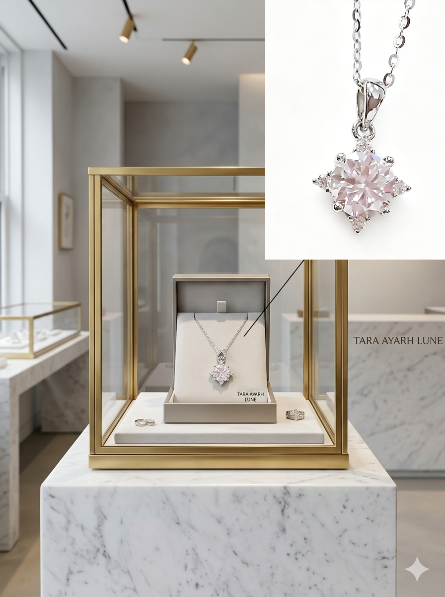 MSD.176|The "Lariat Muse" Y-Drop Pendant | 1.0ct Radiant Round Moissanite with Pavé-Infinity Knot & Droplet Halo