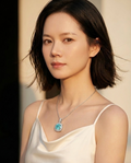 MSD.154CY | Pisces "Tears of the Ocean" Cyan Moissanite Halo Necklace