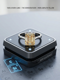 MSR.438 The "Emerald Horizon" Statement Ring | 4ct Emerald-Cut Moissanite Step-Cut Elegance - High-Clarity Chroma Trio