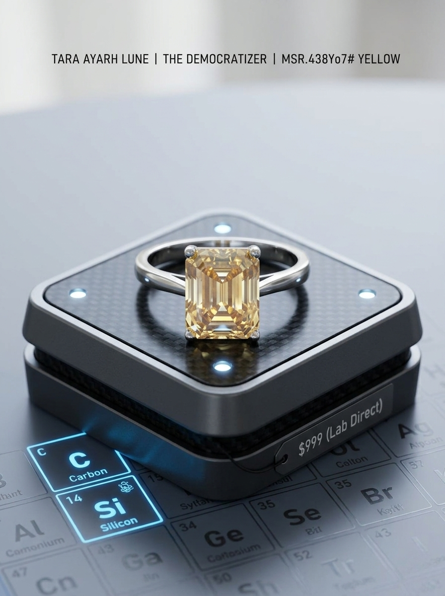MSR.438 The "Emerald Horizon" Statement Ring | 4ct Emerald-Cut Moissanite Step-Cut Elegance - High-Clarity Chroma Trio
